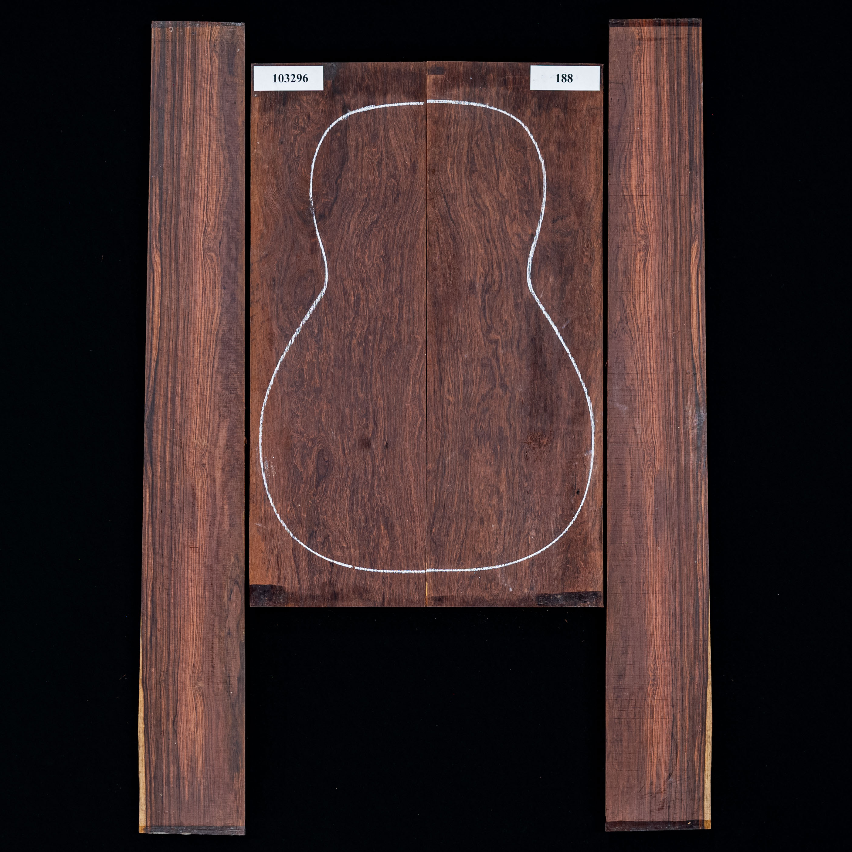 Madagaskar Palisander Rücken- und Zargen-Set – 188 Madagaskar Palisander Rücken- und Zargen-Set – 188