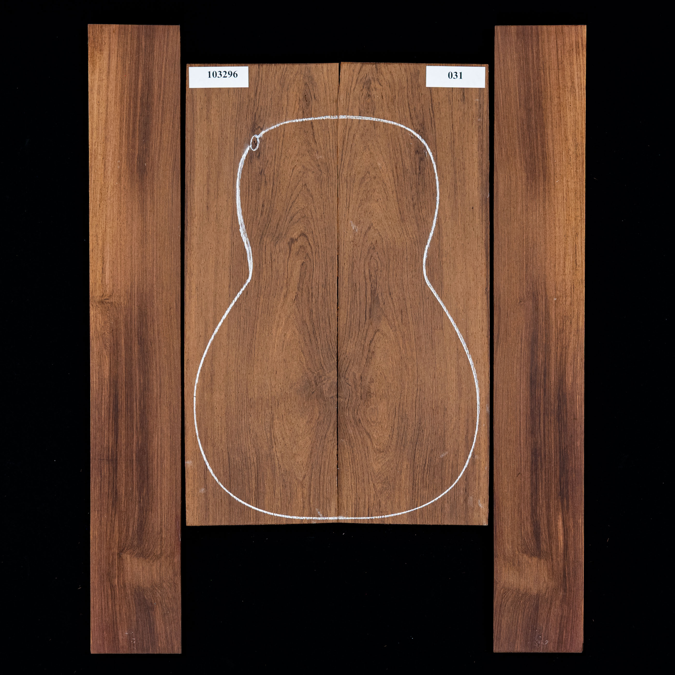 Madagaskar Palisander Rücken- und Zargen-Set – 031 Madagaskar Palisander Rücken- und Zargen-Set – 031