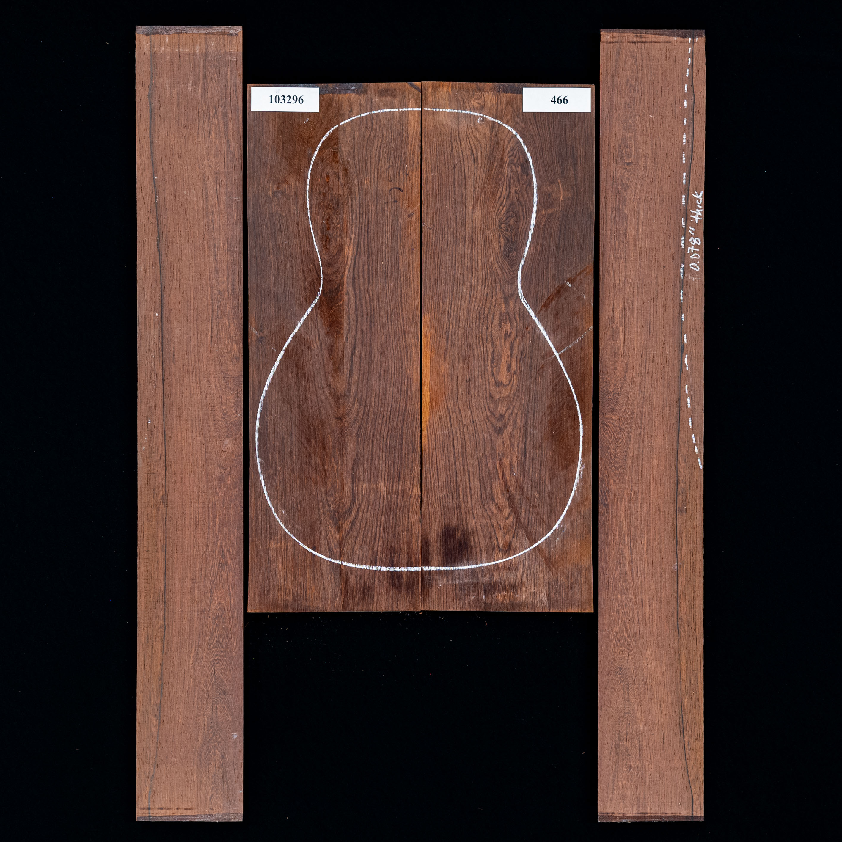 Madagaskar Rosenholz Rücken- und Seitenset – 466 Madagaskar Rosenholz Rücken- und Seitenset – 466