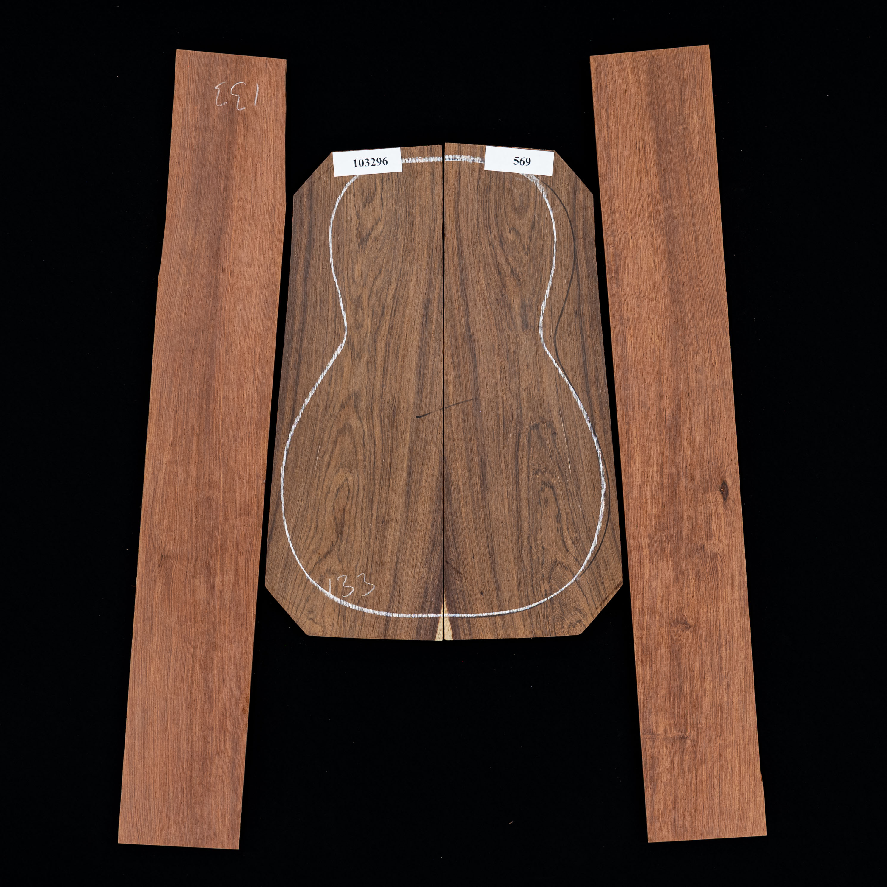 Madagaskar Palisander Rücken- und Zargen-Set – 569 Madagaskar Palisander Rücken- und Zargen-Set – 569