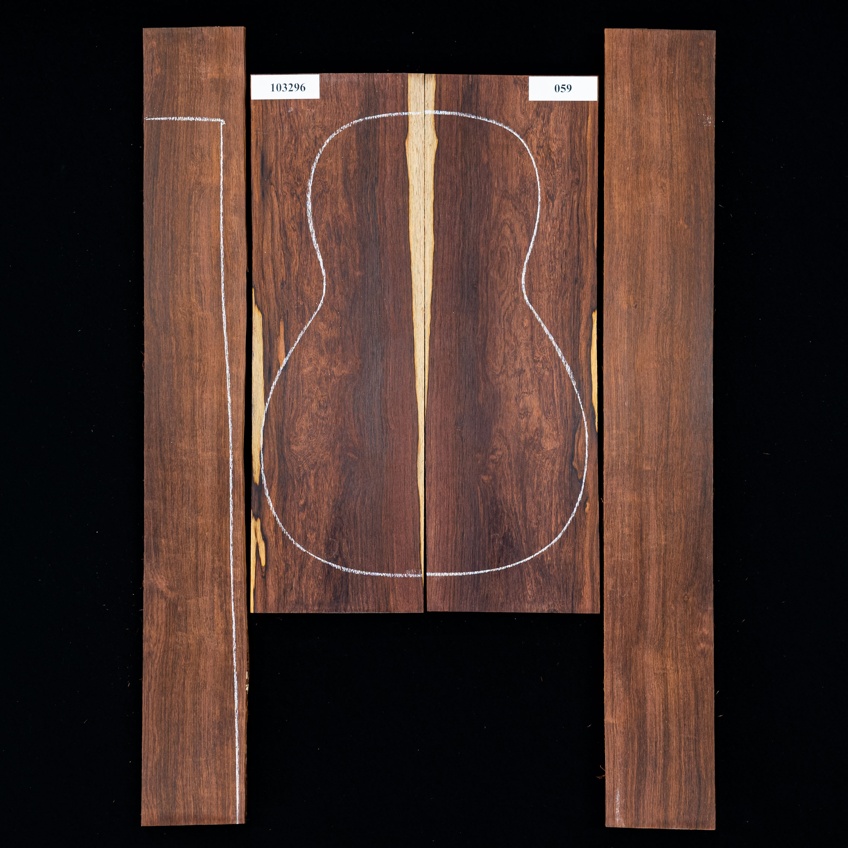 Madagaskar Palisander Rücken- und Zargen-Set – 059 Madagaskar Palisander Rücken- und Zargen-Set – 059