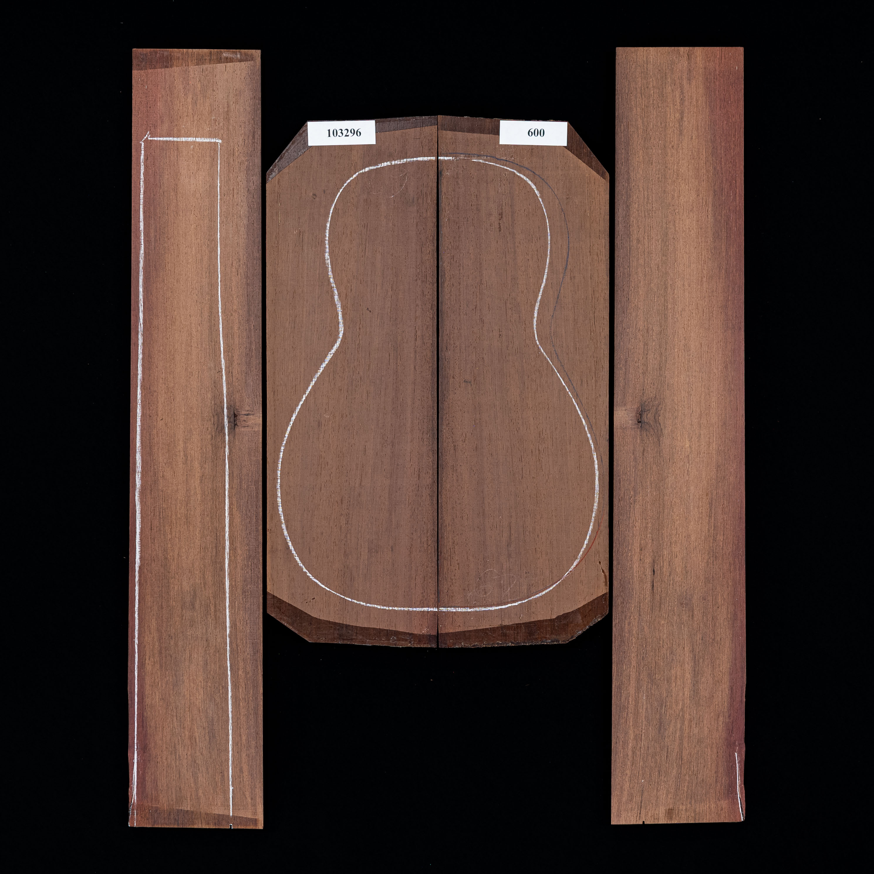 Madagaskar Palisander Rücken- und Zargen-Set – 600 Madagaskar Palisander Rücken- und Zargen-Set – 600