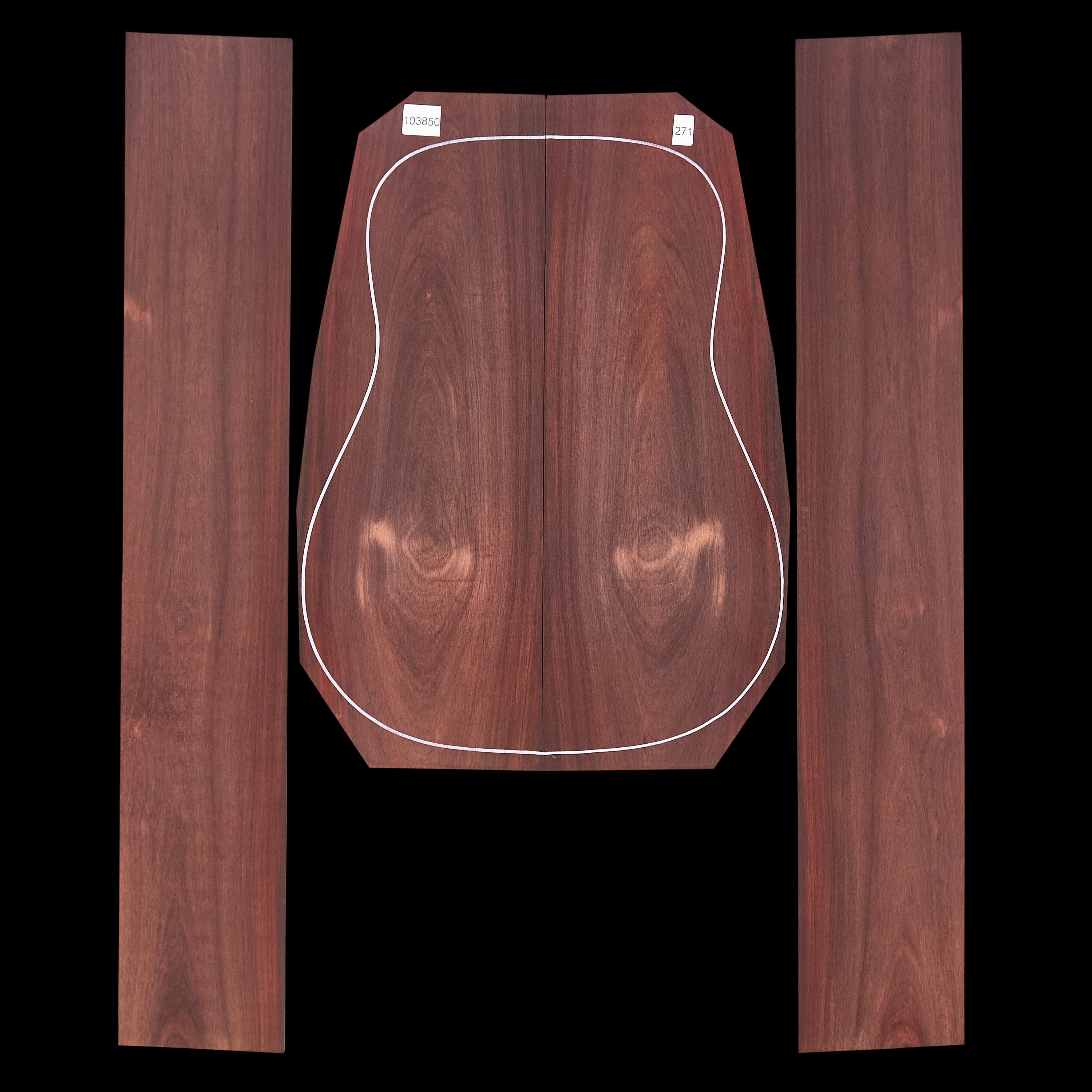 Boden + Zargen-Set aus Palisander – 271 Boden + Zargen-Set aus Palisander – 271