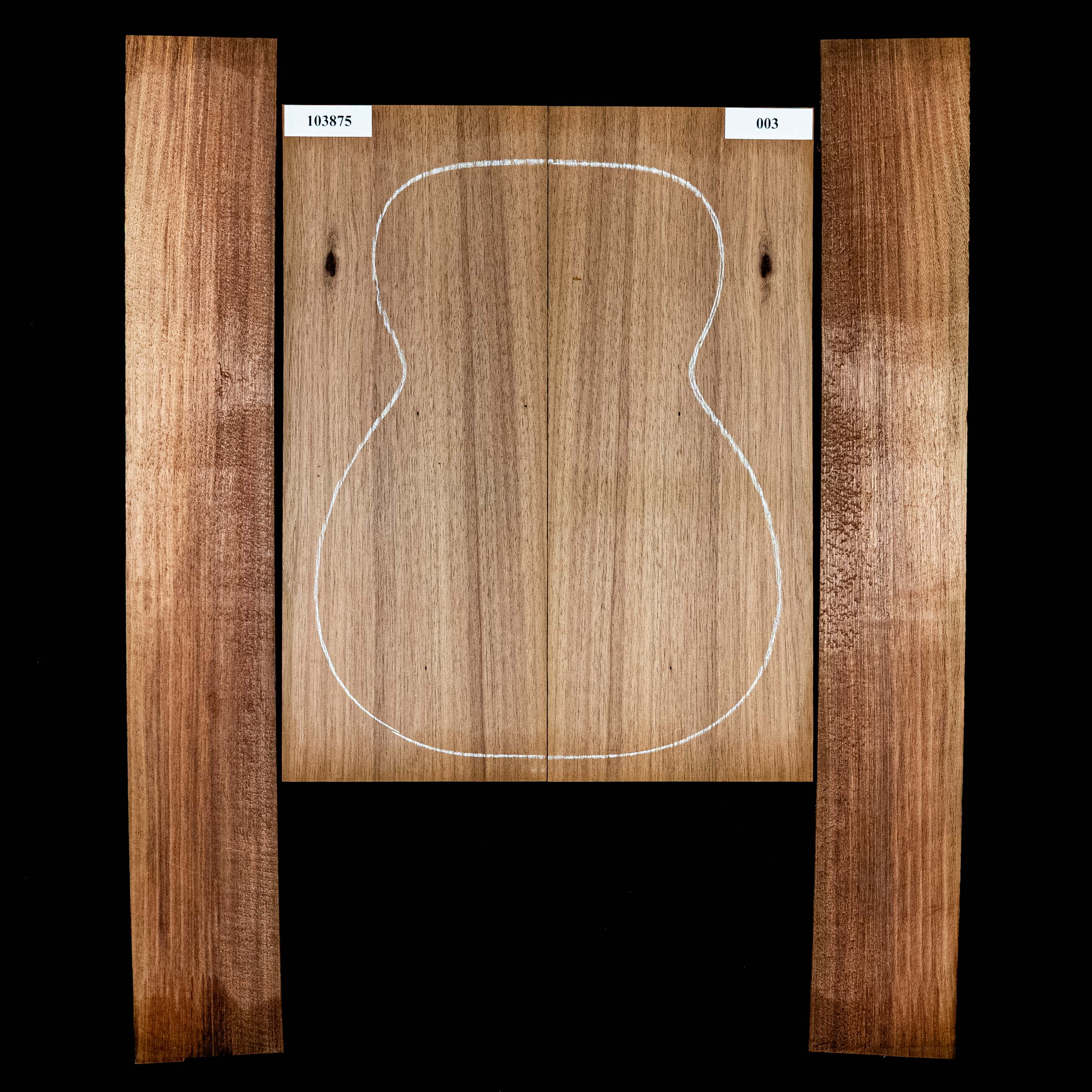 Boden + Zargen-Set aus Schwarzholz-Akazie – 003 Boden + Zargen-Set aus Schwarzholz-Akazie – 003