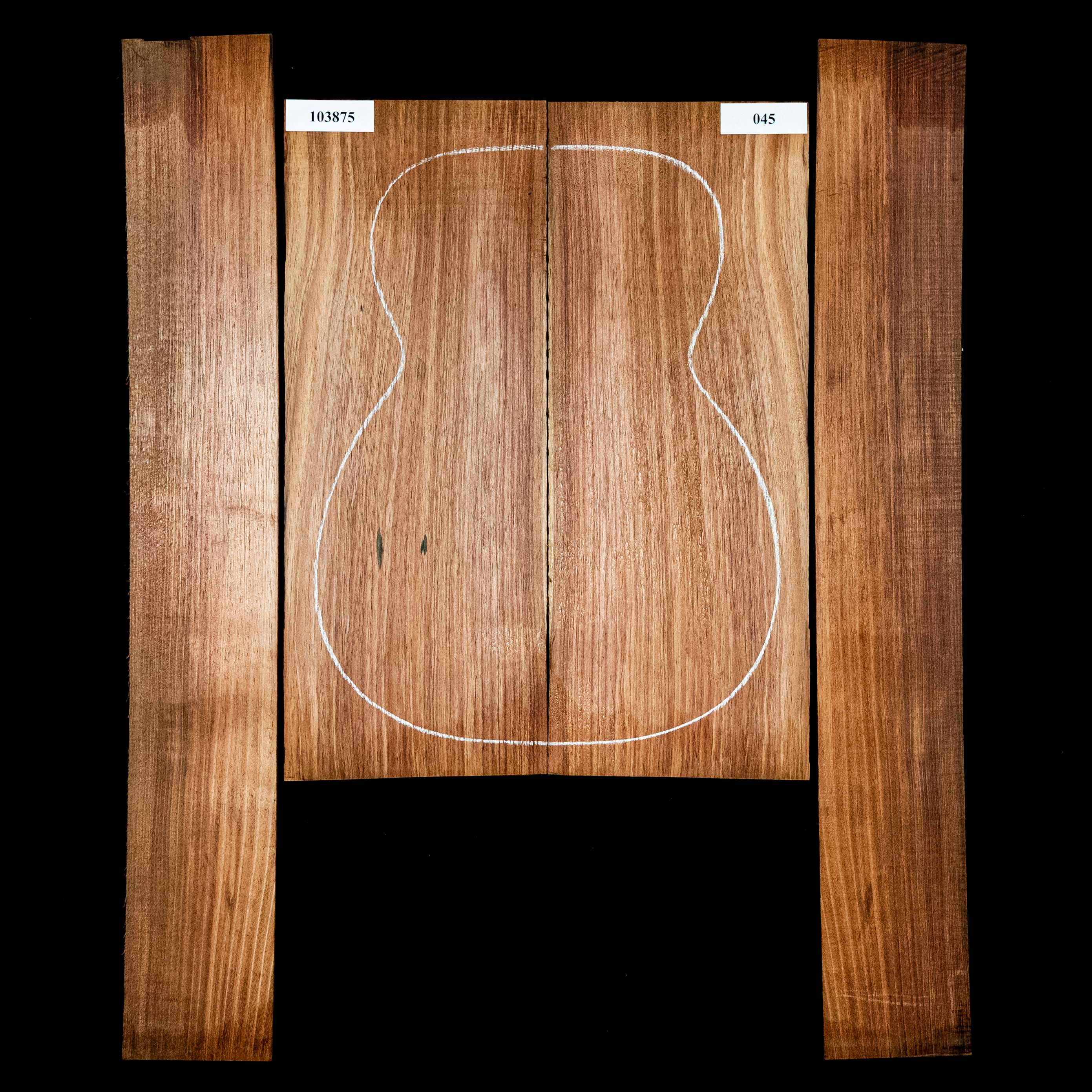 Boden + Zargen-Set aus Schwarzholz-Akazie – 0,045 Boden + Zargen-Set aus Schwarzholz-Akazie – 0,045