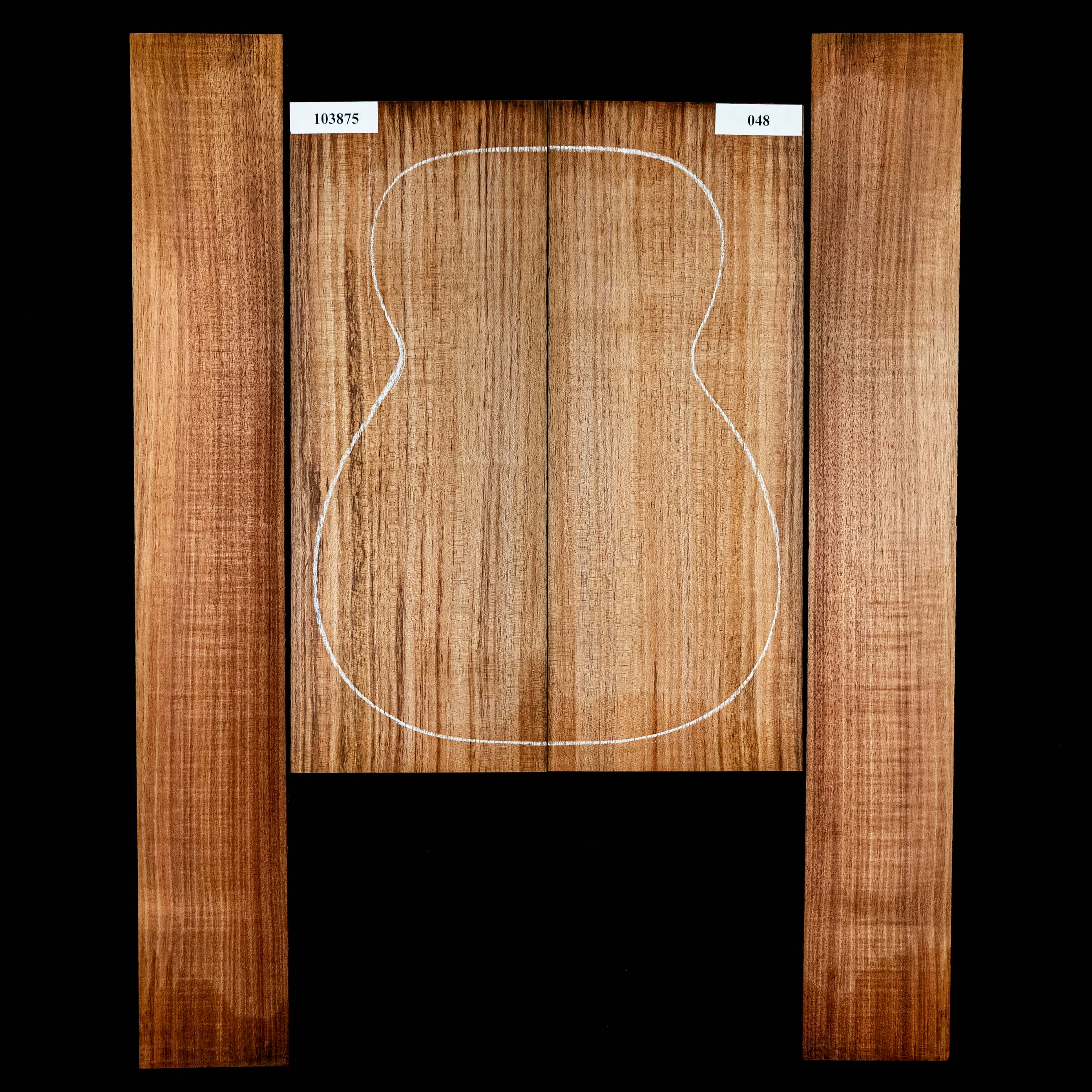 Boden + Zargen-Set aus Schwarzholz-Akazie – 048 Boden + Zargen-Set aus Schwarzholz-Akazie – 048