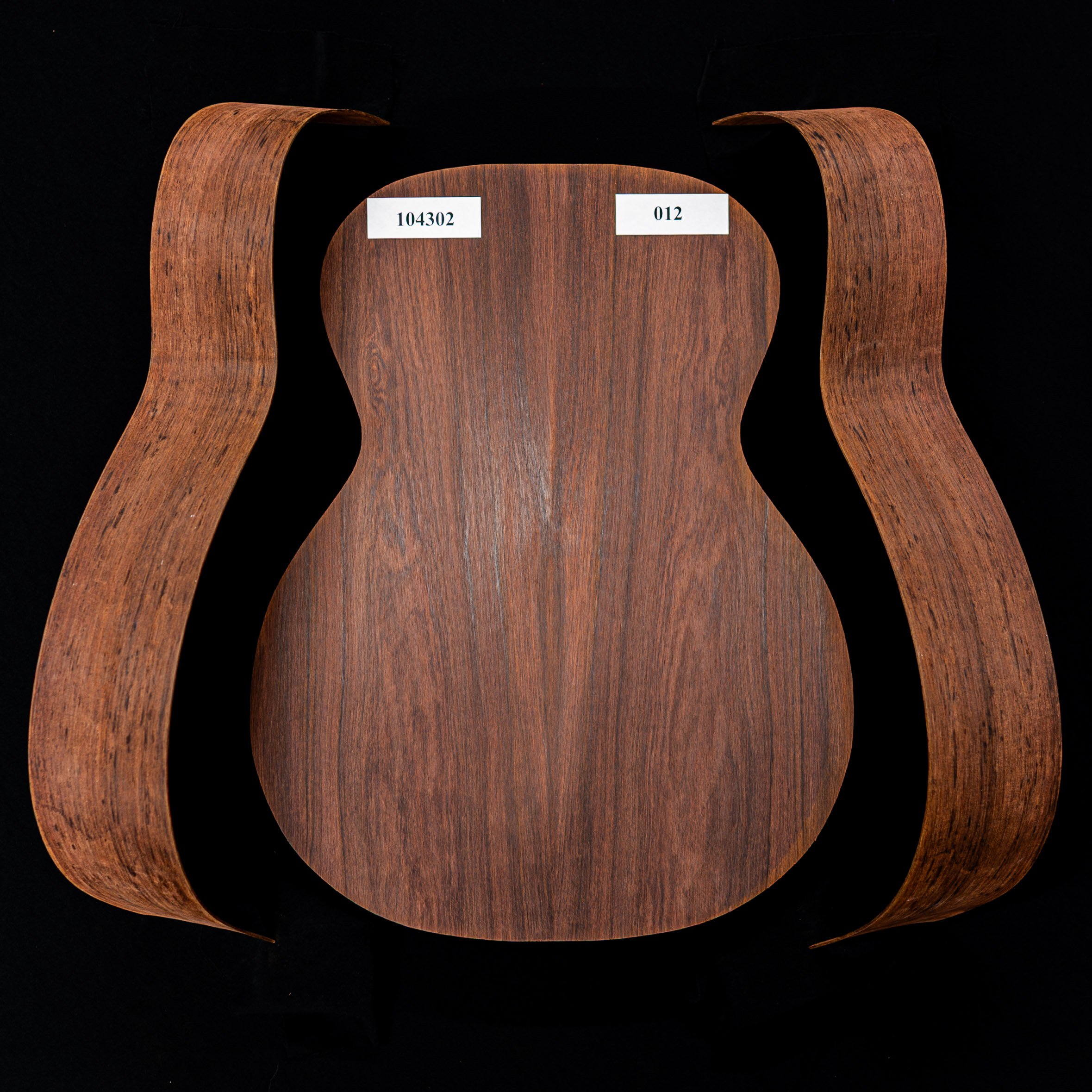 Madagaskar Palisander zusammengefügt und gebogenes Zargen-Set für OM Guitar – 012