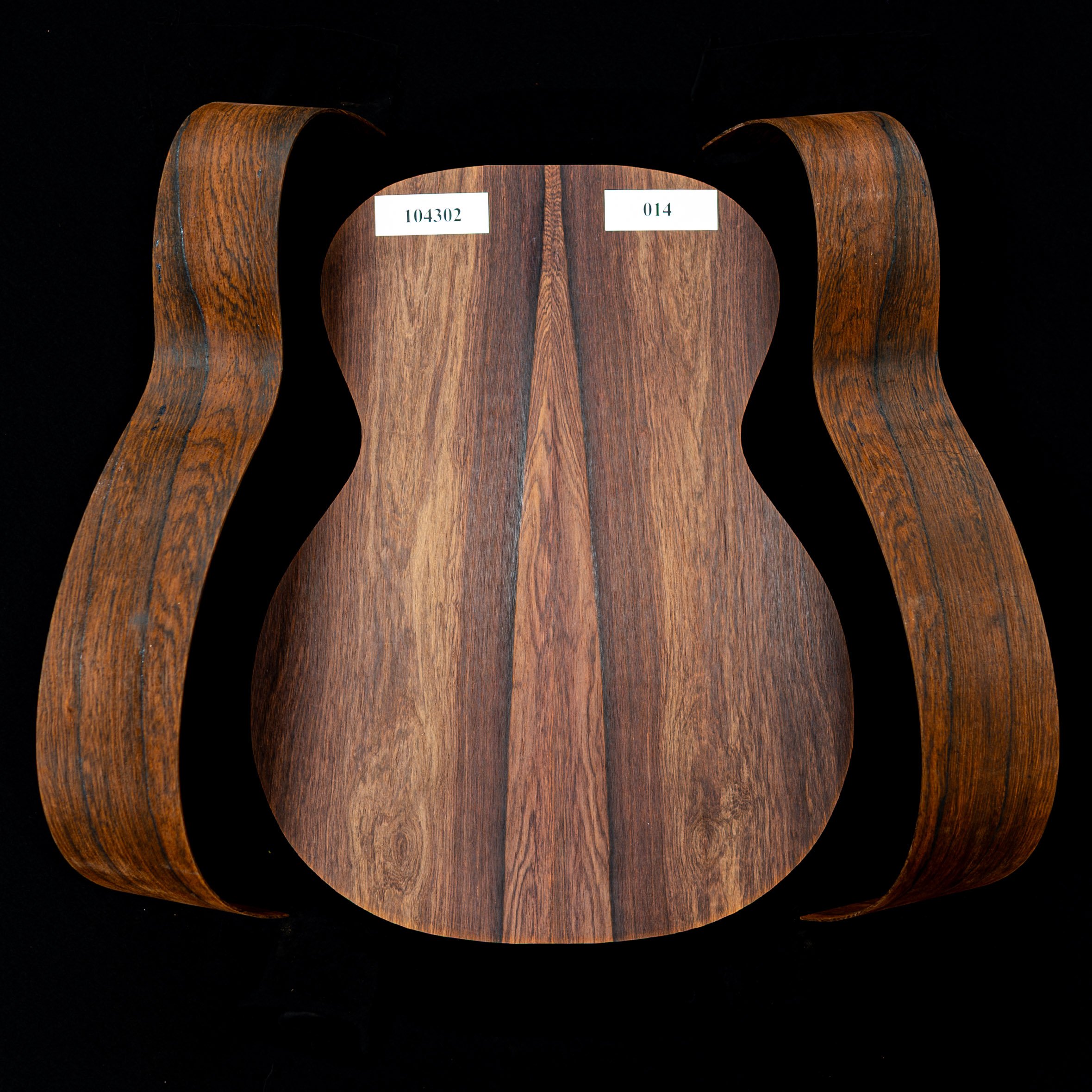 Madagaskar Palisander zusammengefügt und gebogenes Zargen-Set für OM Guitar – 014