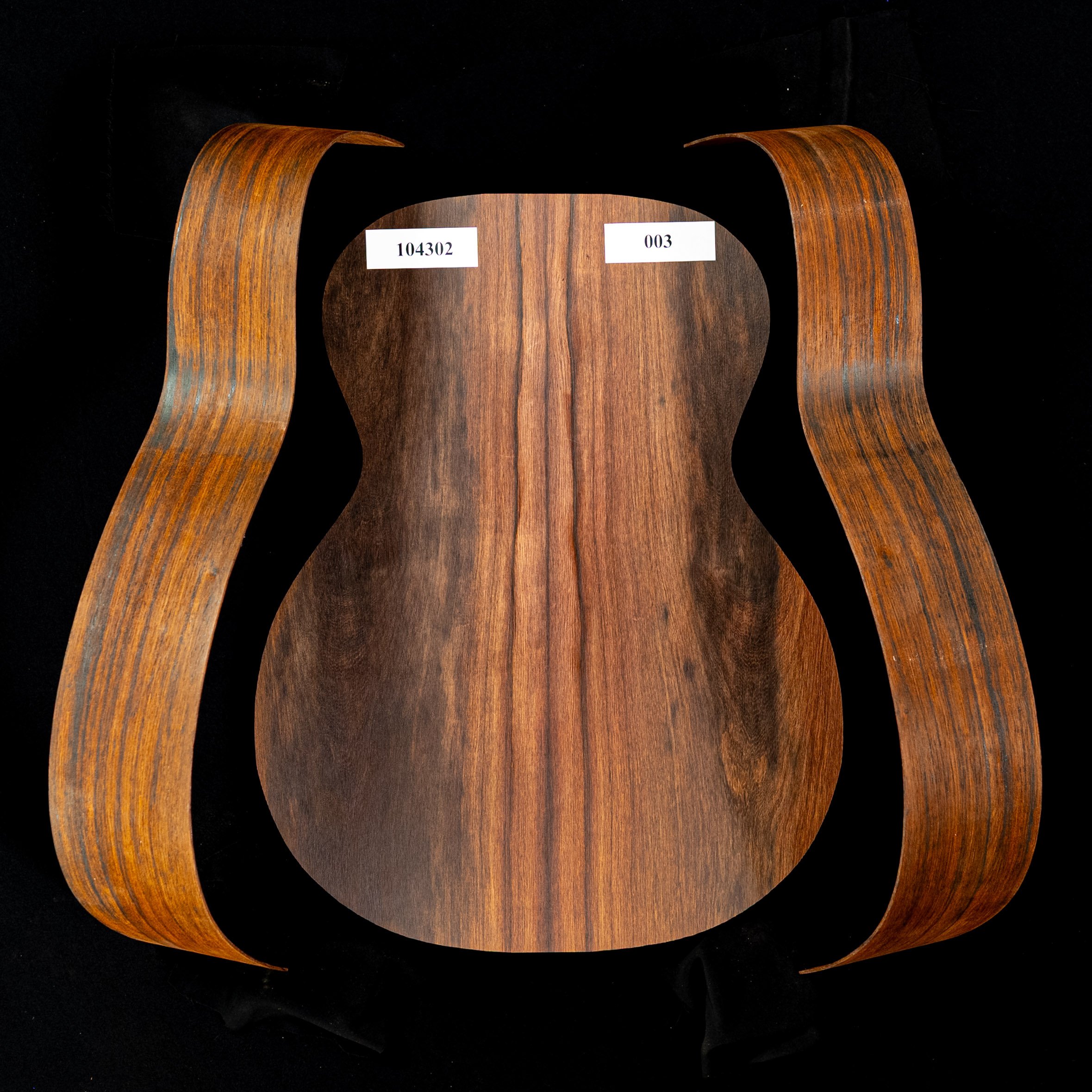 Madagaskar Palisander zusammengefügt und gebogenes Zargen-Set für OM Guitar – 003