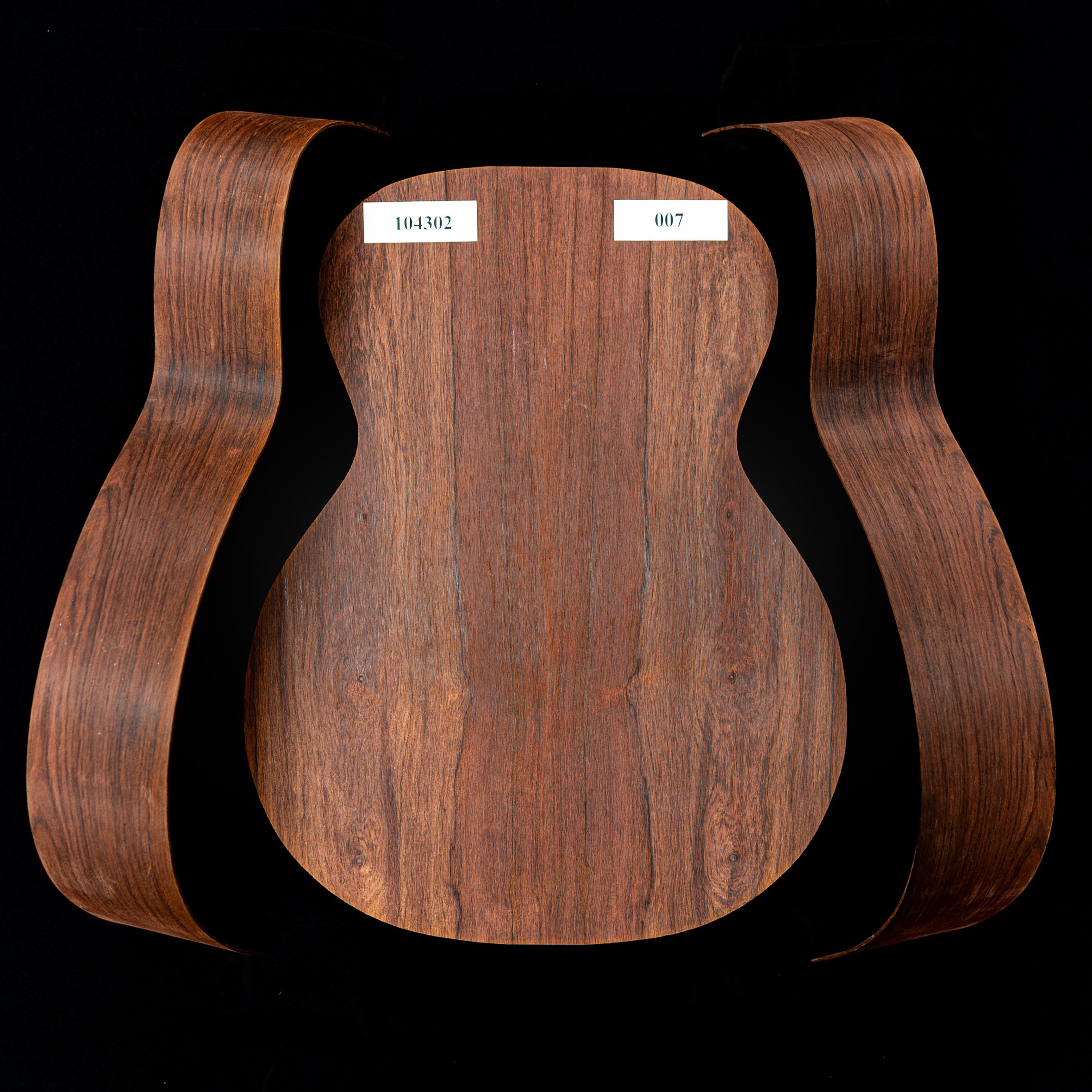 Madagaskar Palisander zusammengefügt und gebogenes Zargen-Set für OM Guitar – 007