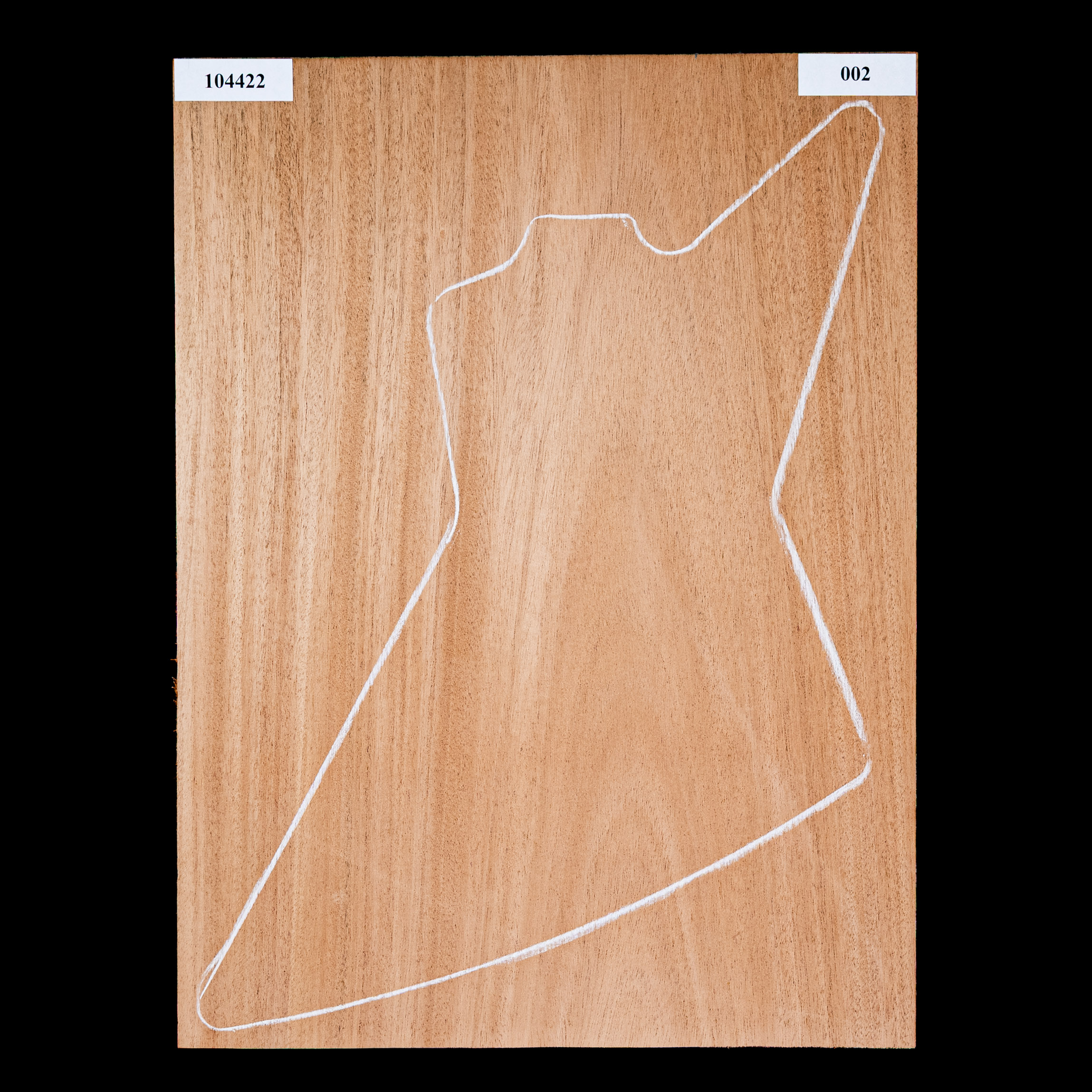 Abgebildeter afrikanischer Mahagoni-Body Blank, 1-Piece (10,8 lb) - 002 Abgebildeter afrikanischer Mahagoni-Body Blank, 1-Piece (10,8 lb) - 002