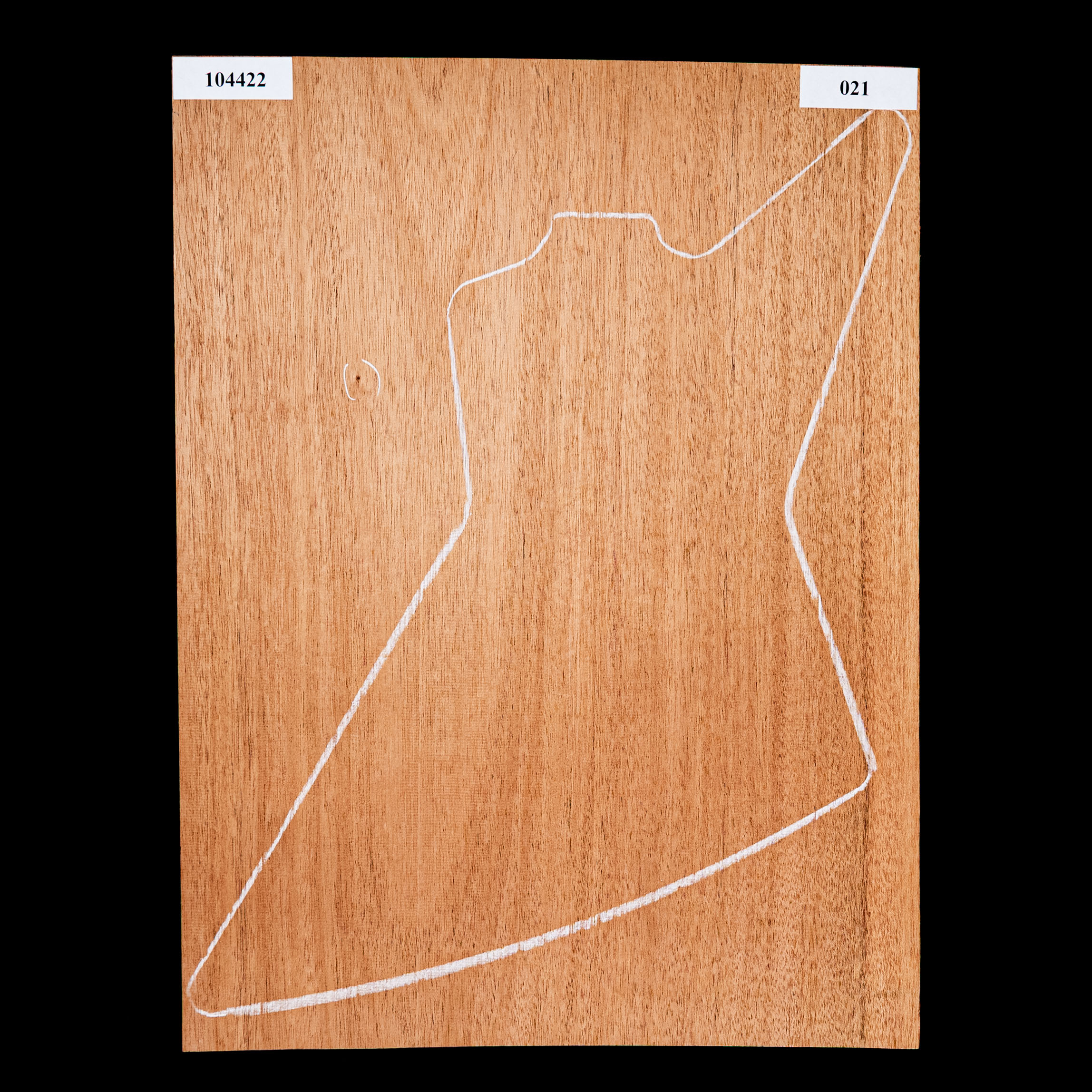 Abgebildeter afrikanischer Mahagoni-Body Blank, 1-Piece (13,2 lb) - 021 Abgebildeter afrikanischer Mahagoni-Body Blank, 1-Piece (13,2 lb) - 021