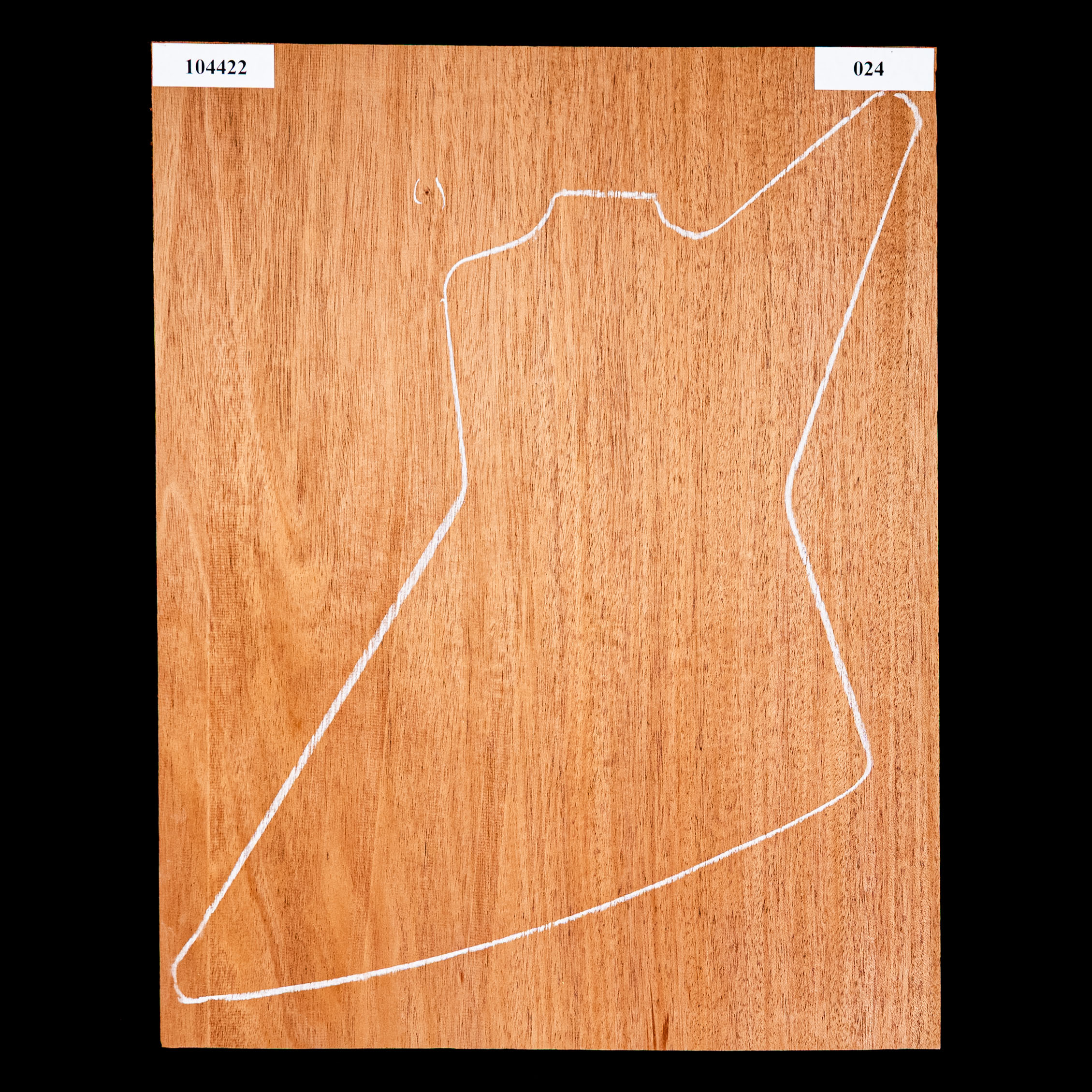 Abgebildeter afrikanischer Mahagoni-Body Blank, 1-Piece (12,6 lb) - 024 Abgebildeter afrikanischer Mahagoni-Body Blank, 1-Piece (12,6 lb) - 024