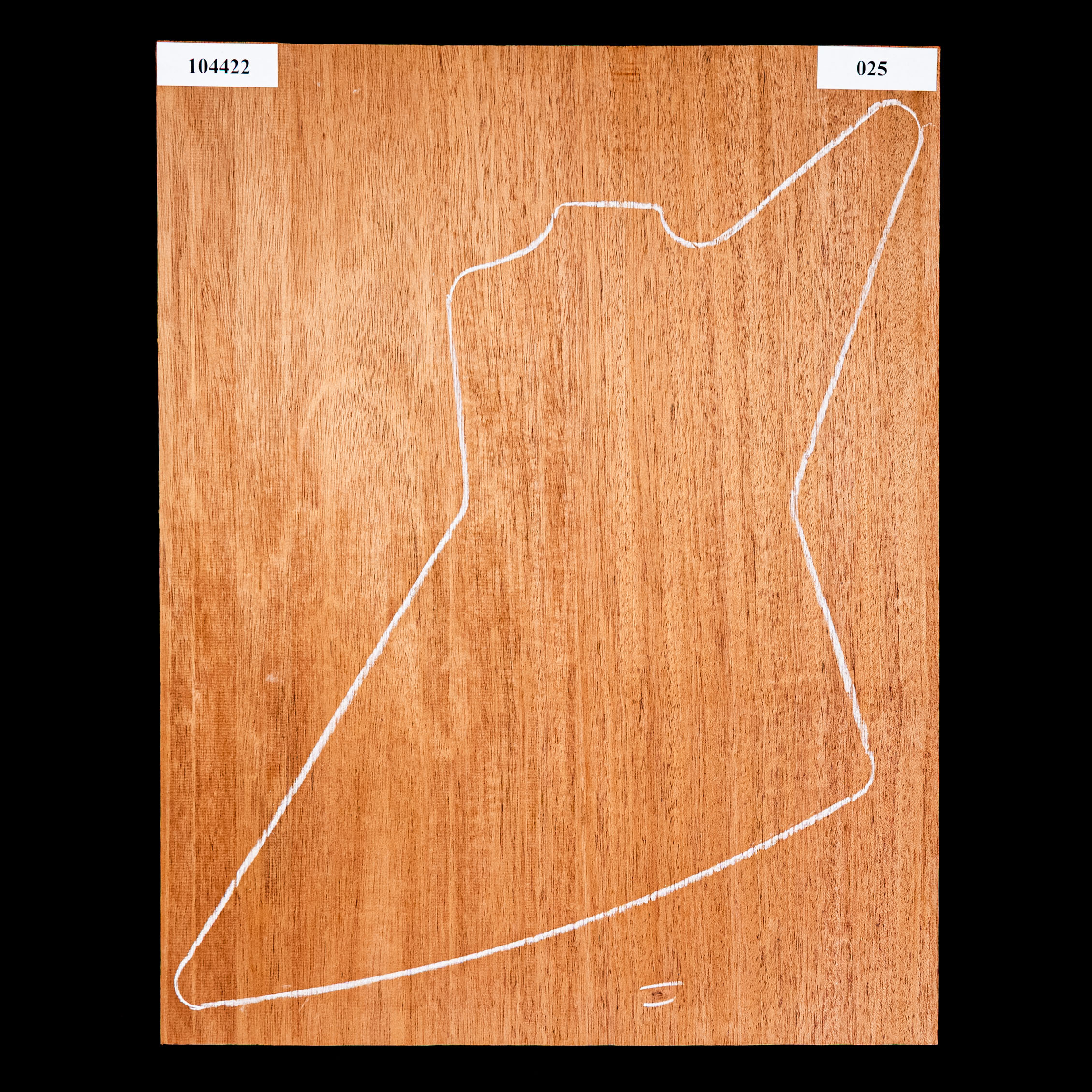 Abgebildeter afrikanischer Mahagoni-Body Blank, 1-Piece (12,6 lb) - 025 Abgebildeter afrikanischer Mahagoni-Body Blank, 1-Piece (12,6 lb) - 025