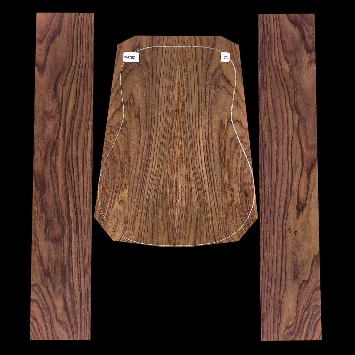 Exotisches indisches Palisander hinten + Zargen-Set – 021 Exotisches indisches Palisander hinten + Zargen-Set – 021