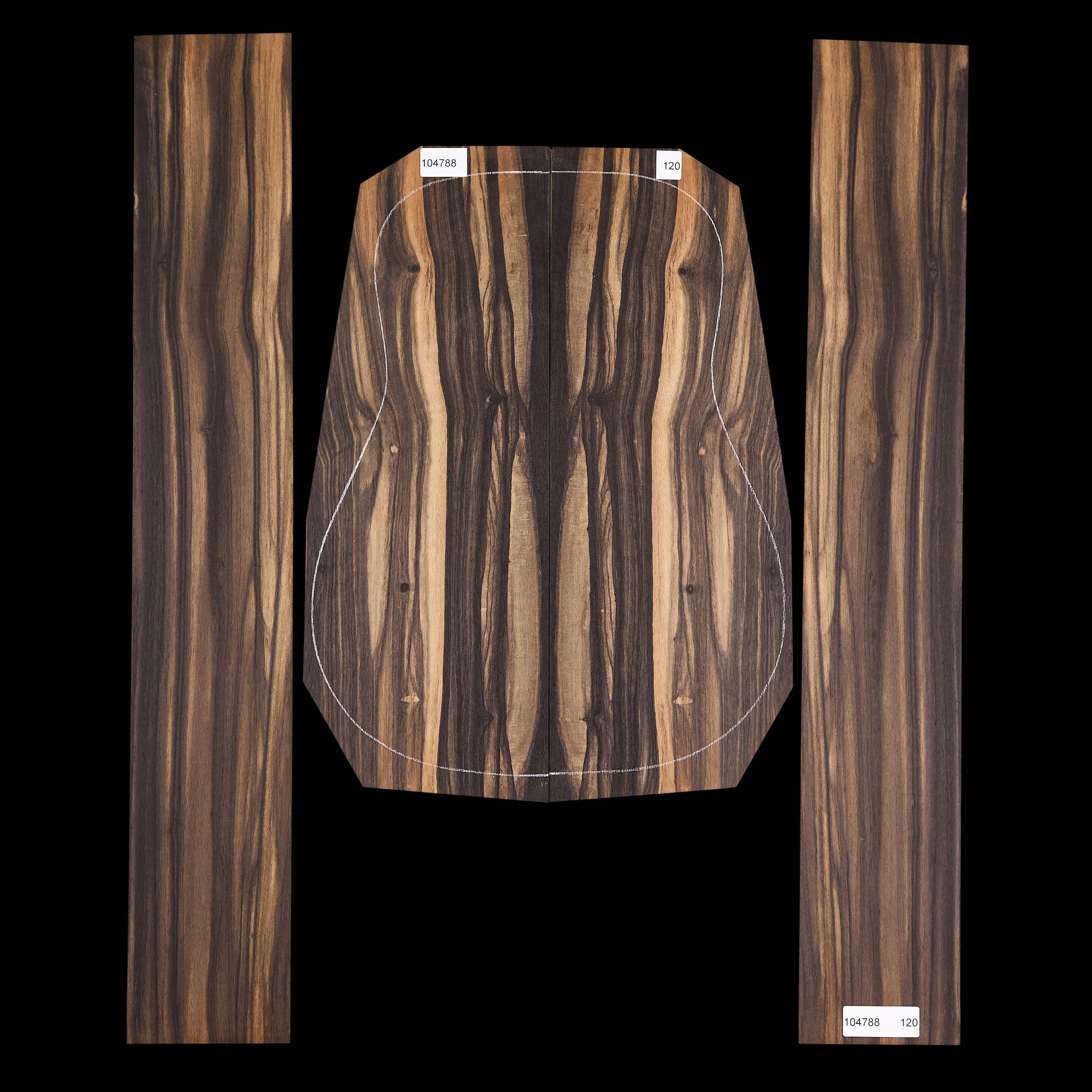 Crelicam Ebony Rücken- und Zargen-Set – 120