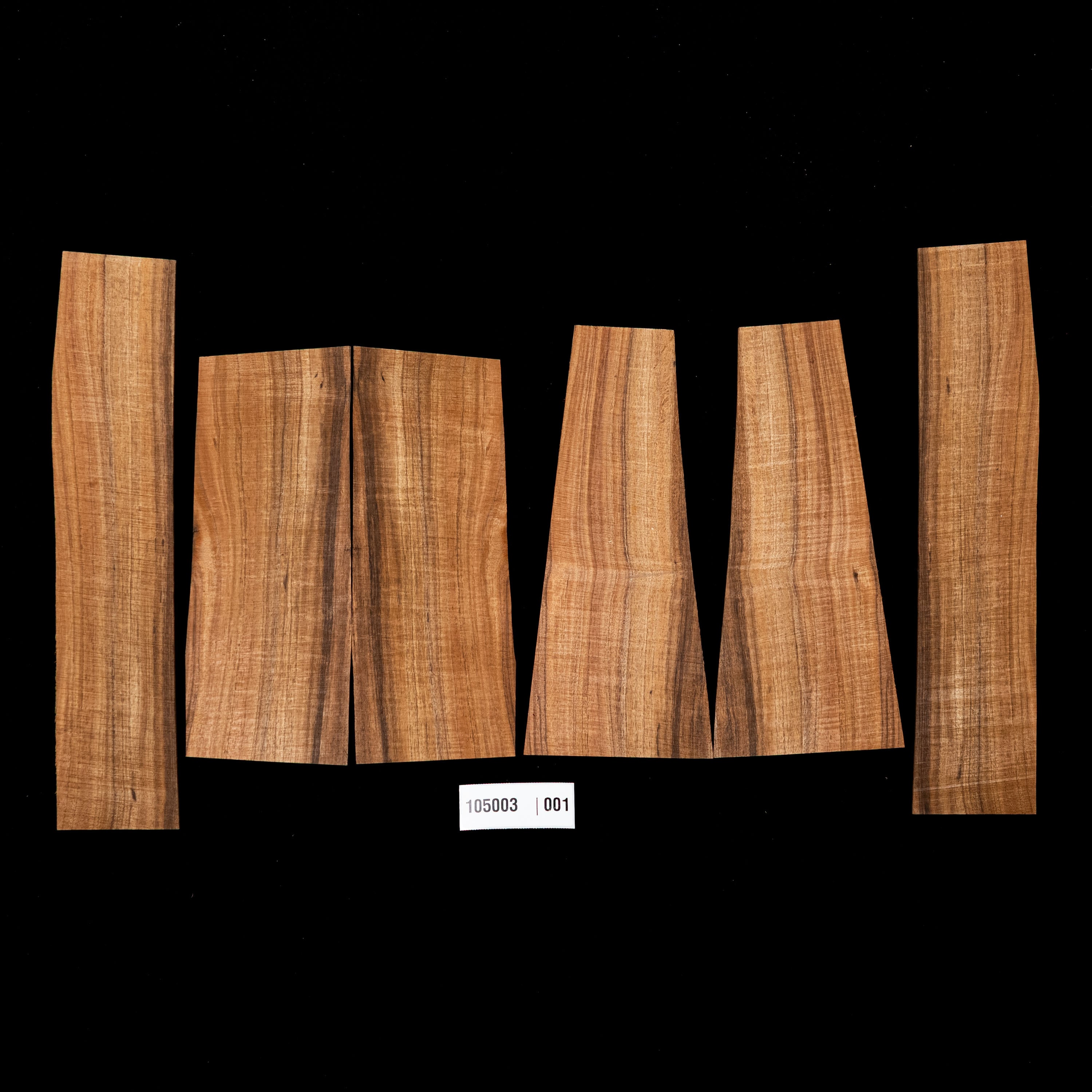 Flame Koa Top + Back + Side Set for Tenor Ukulele - 001
