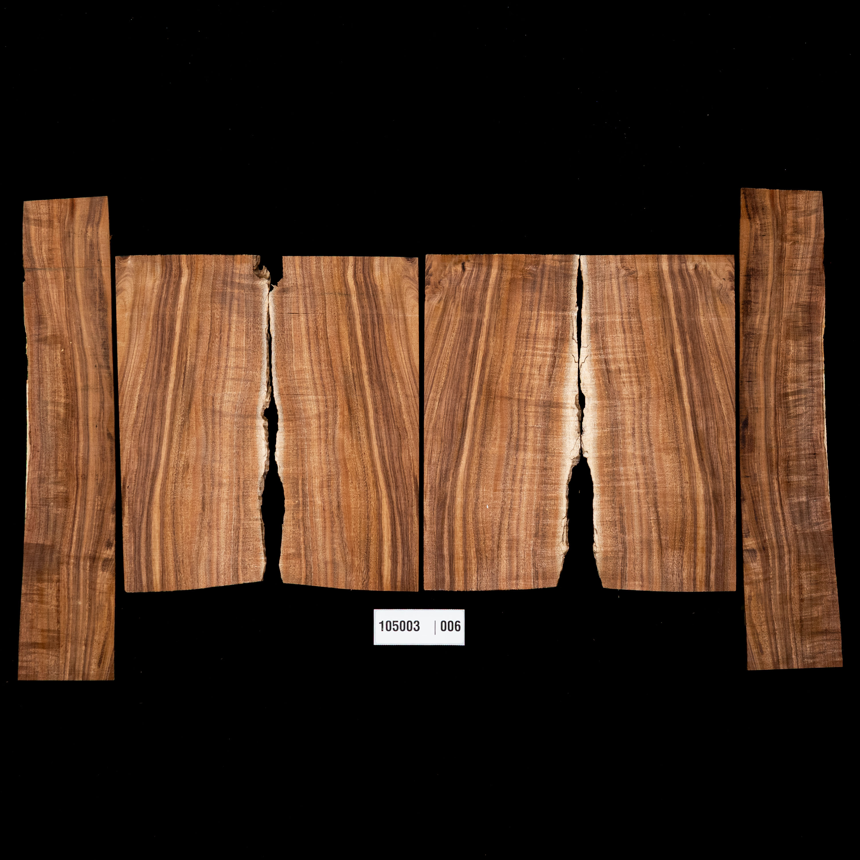 Flame Koa Top + Back + Side Set for Tenor Ukulele - 006