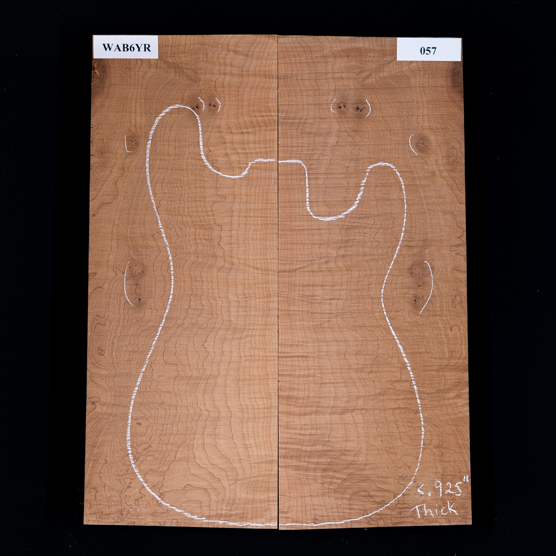 High-Flame Bigleaf Ahorn Top mit zerkleinertem Schnitt – 057