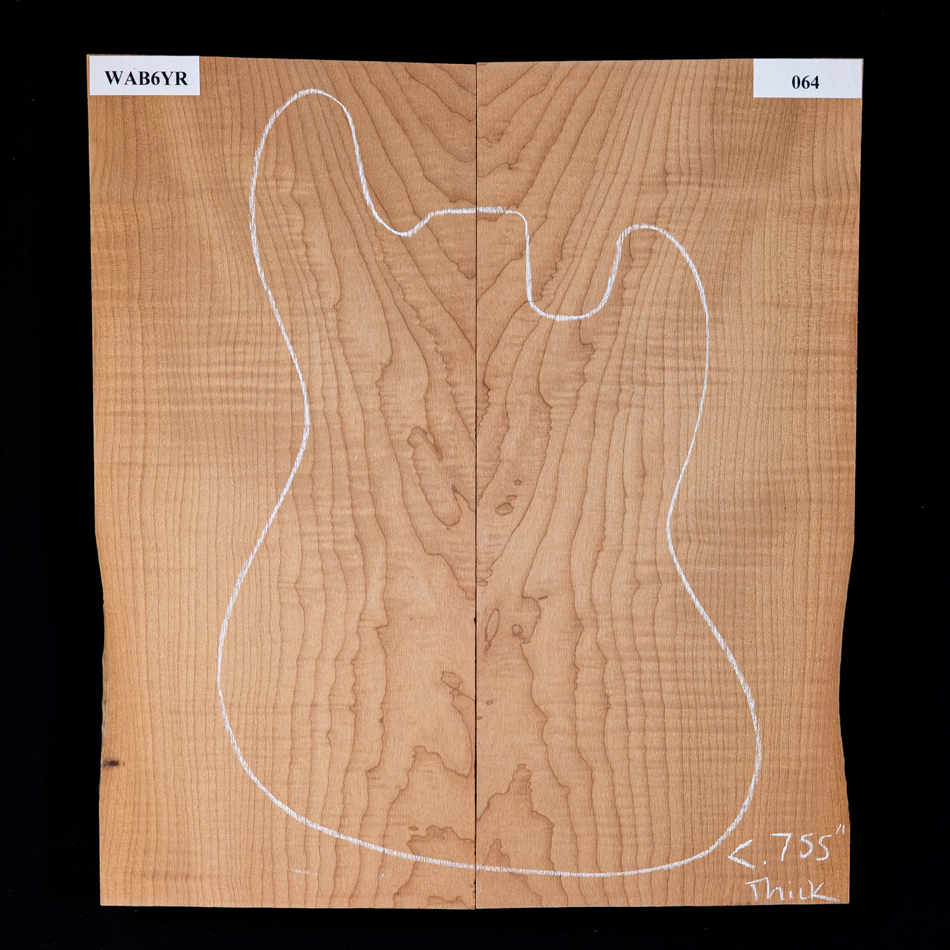 High-Flame Bigleaf Ahorn Top mit zerkleinertem Schnitt – 064 High-Flame Bigleaf Ahorn Top mit zerkleinertem Schnitt – 064