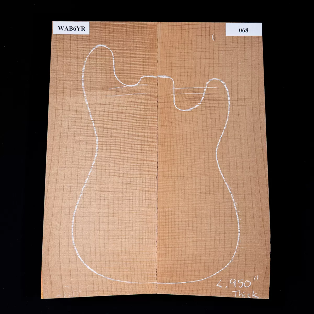 High-Flame Bigleaf Ahorn Top mit zerkleinertem Schnitt – 068 High-Flame Bigleaf Ahorn Top mit zerkleinertem Schnitt – 068