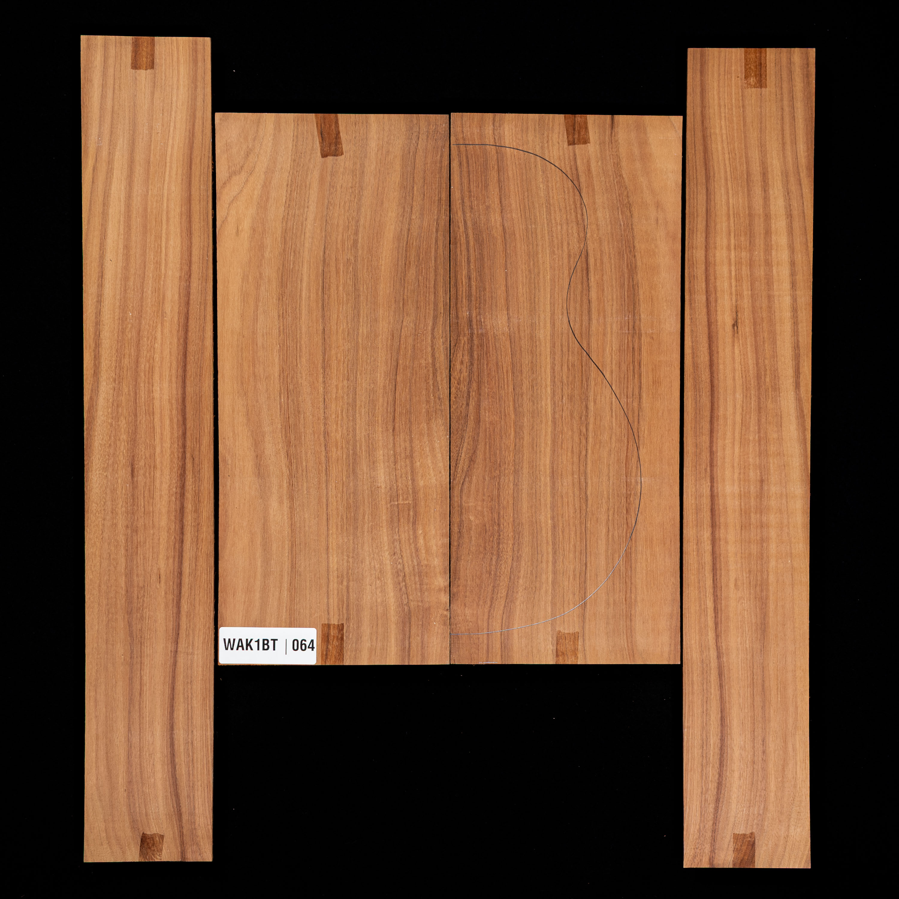 Koa Rücken- und Zargen-Set – 064