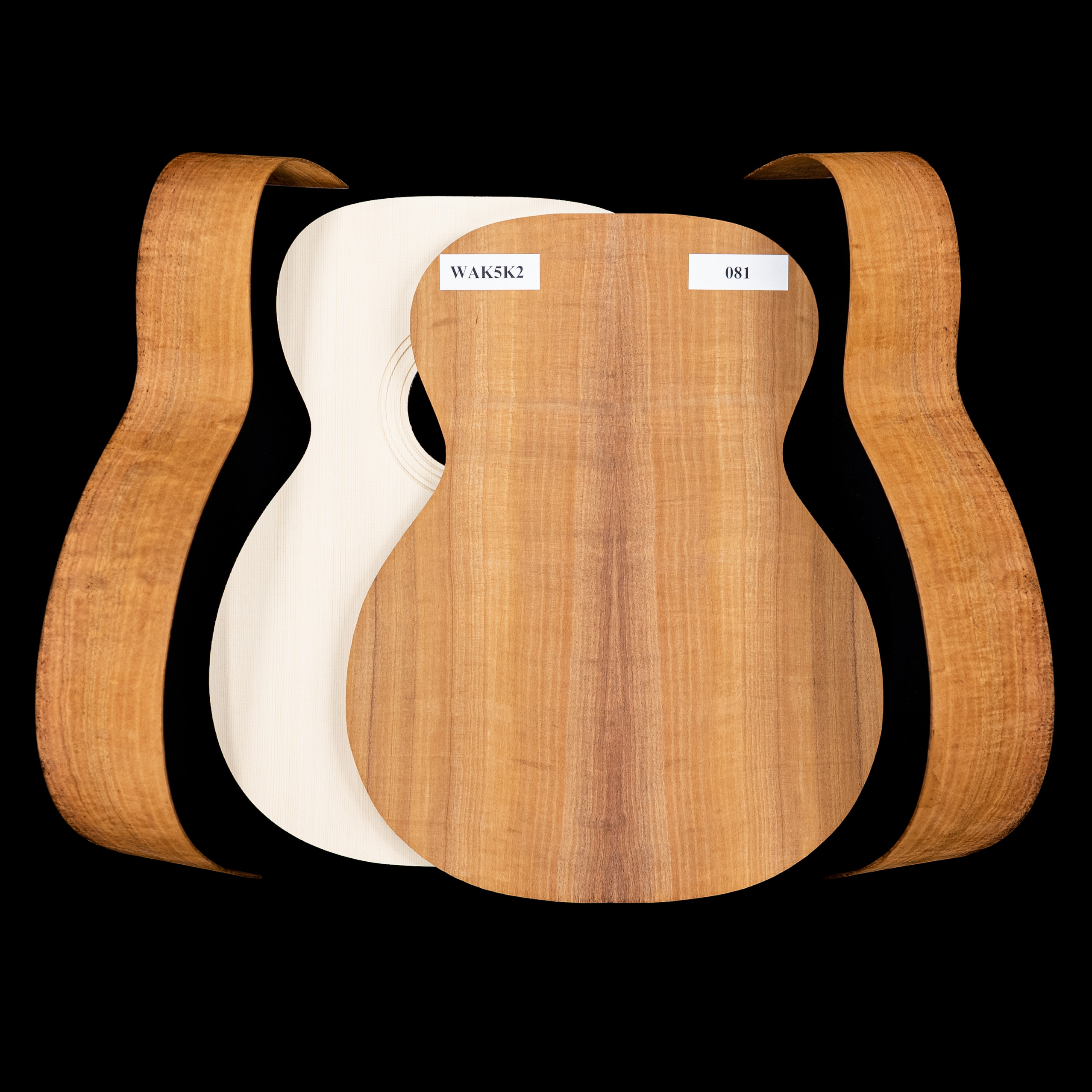 WoodStax Flame Koa OM Gitarren-Bausatz, Hals zum Anschrauben Hals – 081 WoodStax Flame Koa OM Gitarren-Bausatz, Hals zum Anschrauben Hals – 081