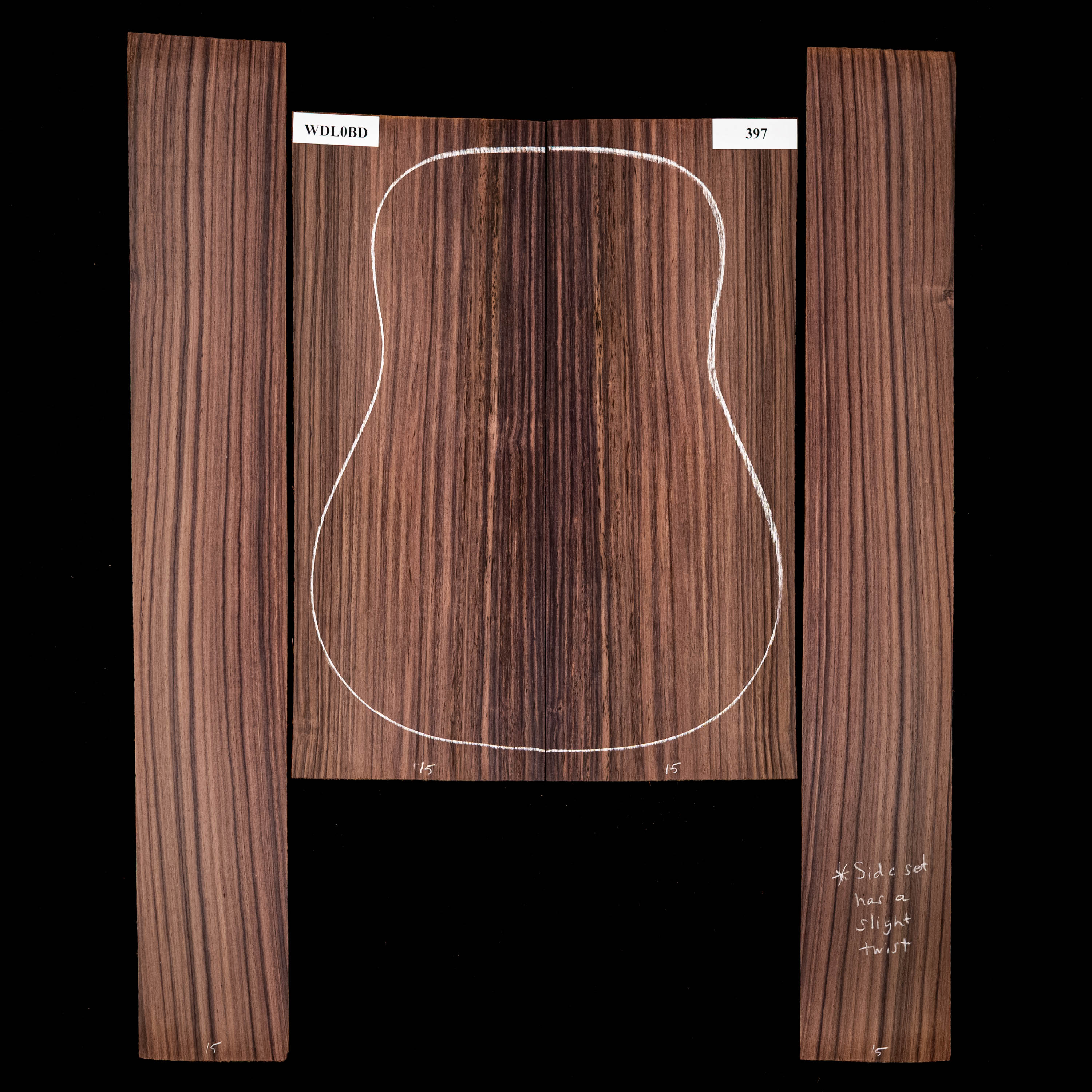 Set mit Boden + Zargen aus Ostindischem Palisander – 397 Set mit Boden + Zargen aus Ostindischem Palisander – 397