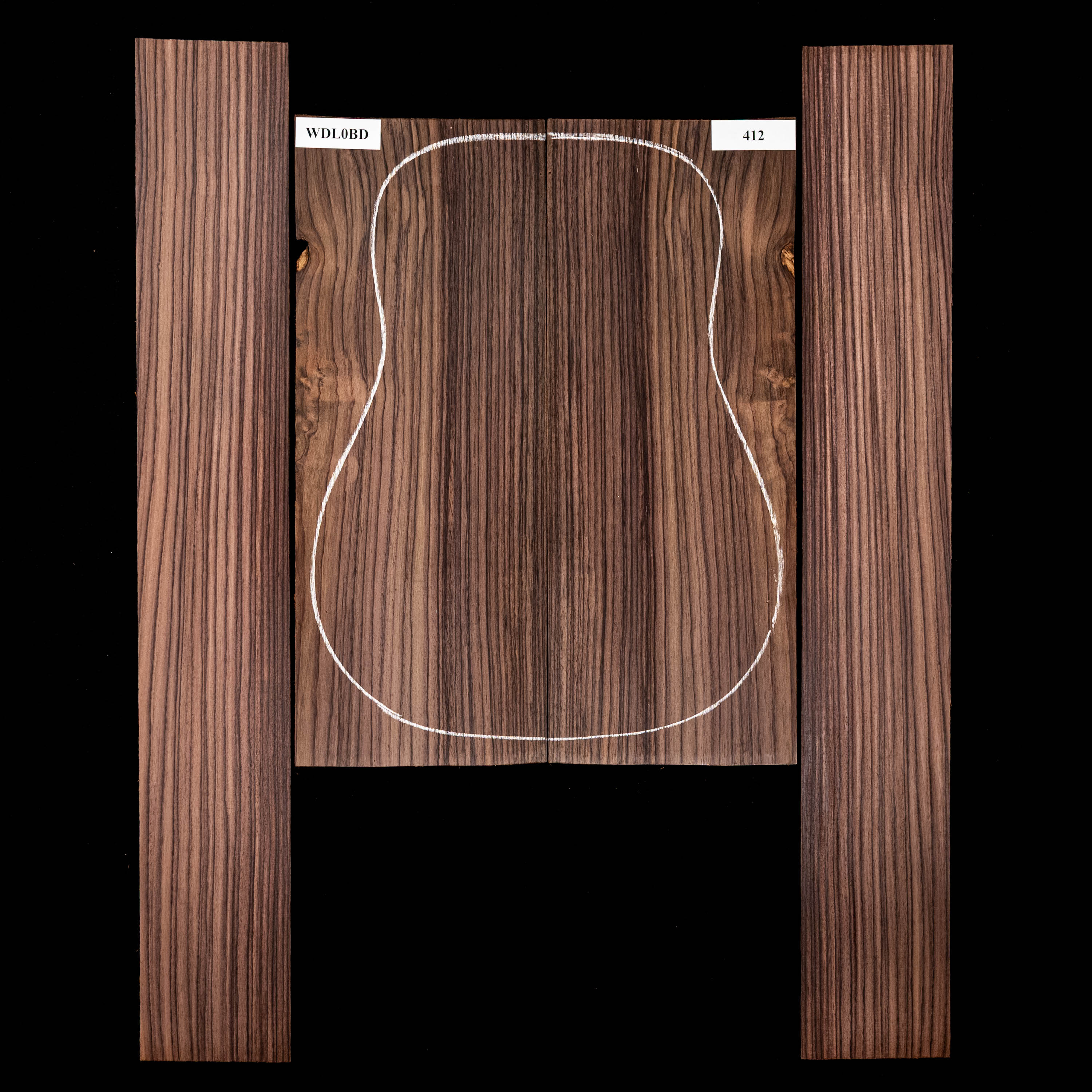 Set mit Boden + Zargen aus Ostindischem Palisander – 412 Set mit Boden + Zargen aus Ostindischem Palisander – 412