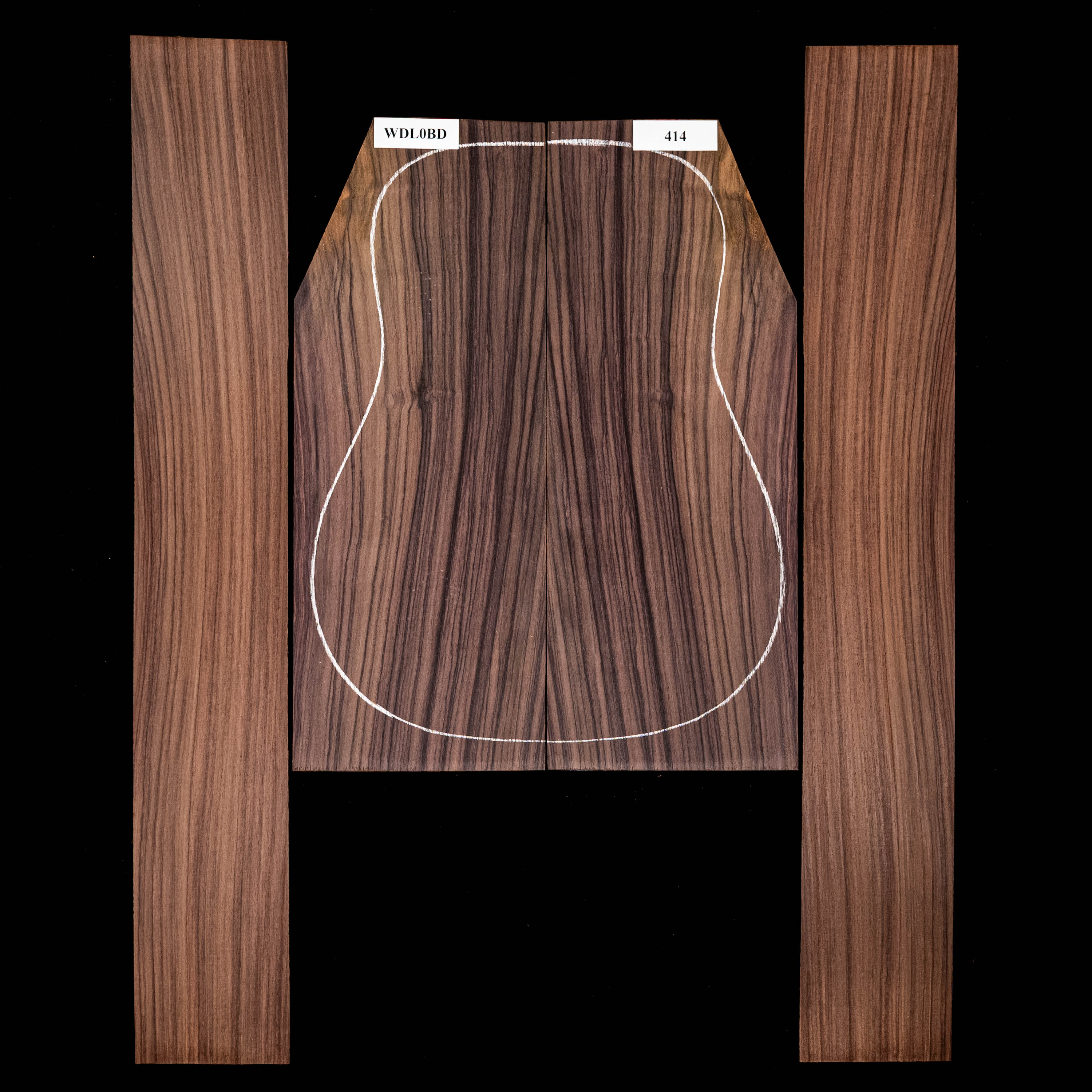 Set mit Boden + Zargen aus Ostindischem Palisander – 414 Set mit Boden + Zargen aus Ostindischem Palisander – 414