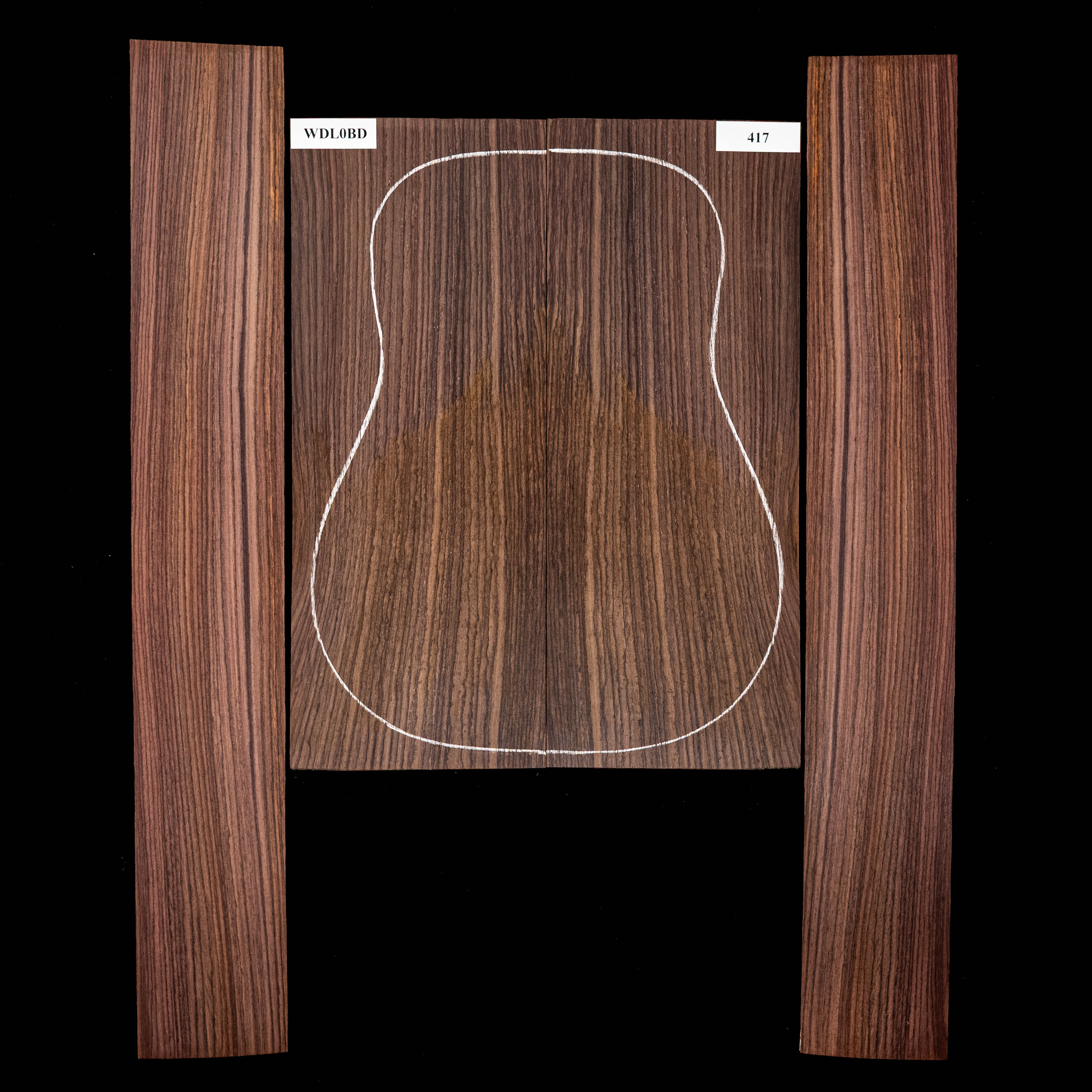 Set mit Boden + Zargen aus Ostindischem Palisander – 417 Set mit Boden + Zargen aus Ostindischem Palisander – 417