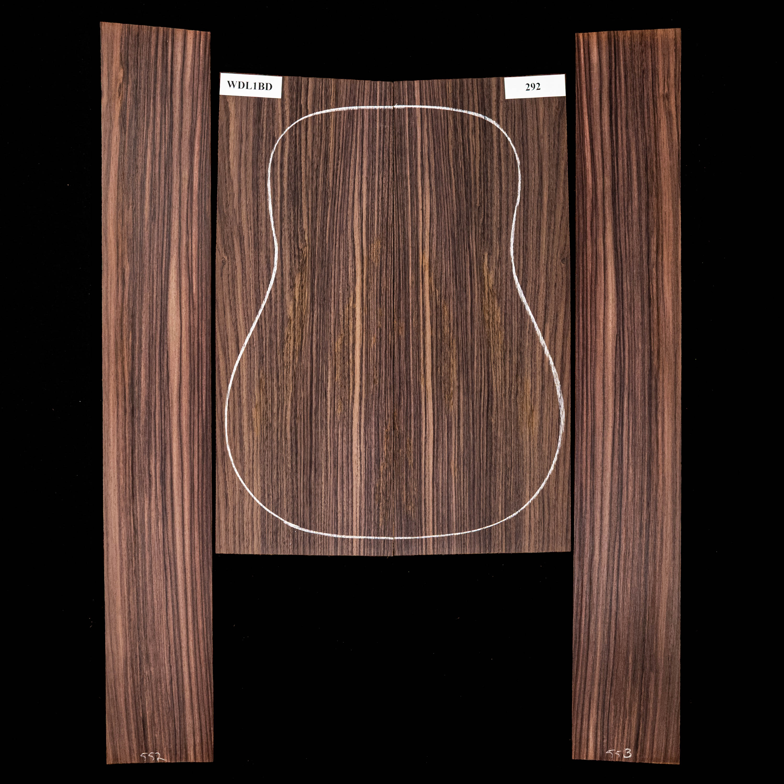 Set mit Boden + Zargen aus Ostindischem Palisander – 292 Set mit Boden + Zargen aus Ostindischem Palisander – 292