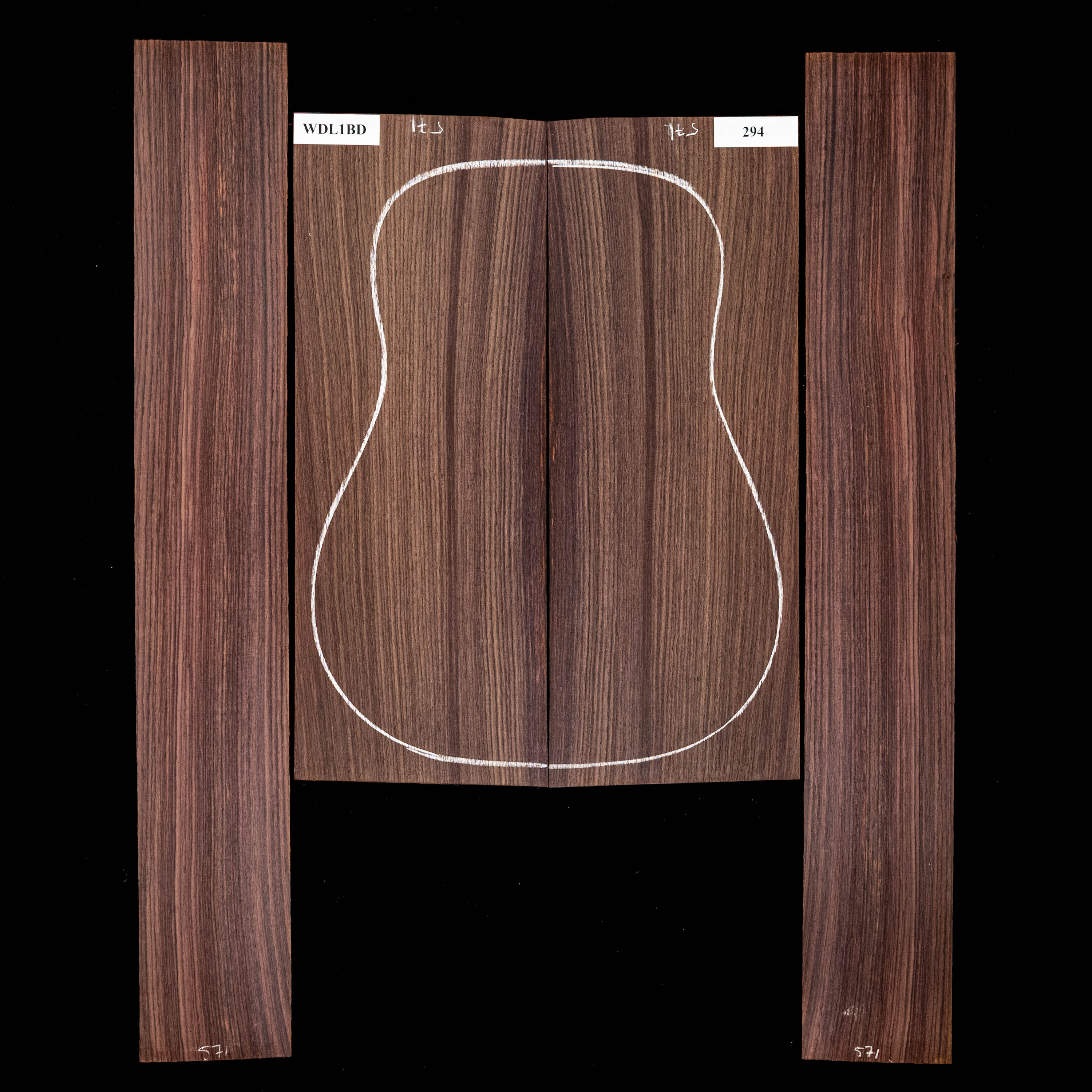 Set mit Boden + Zargen aus Ostindischem Palisander – 294 Set mit Boden + Zargen aus Ostindischem Palisander – 294