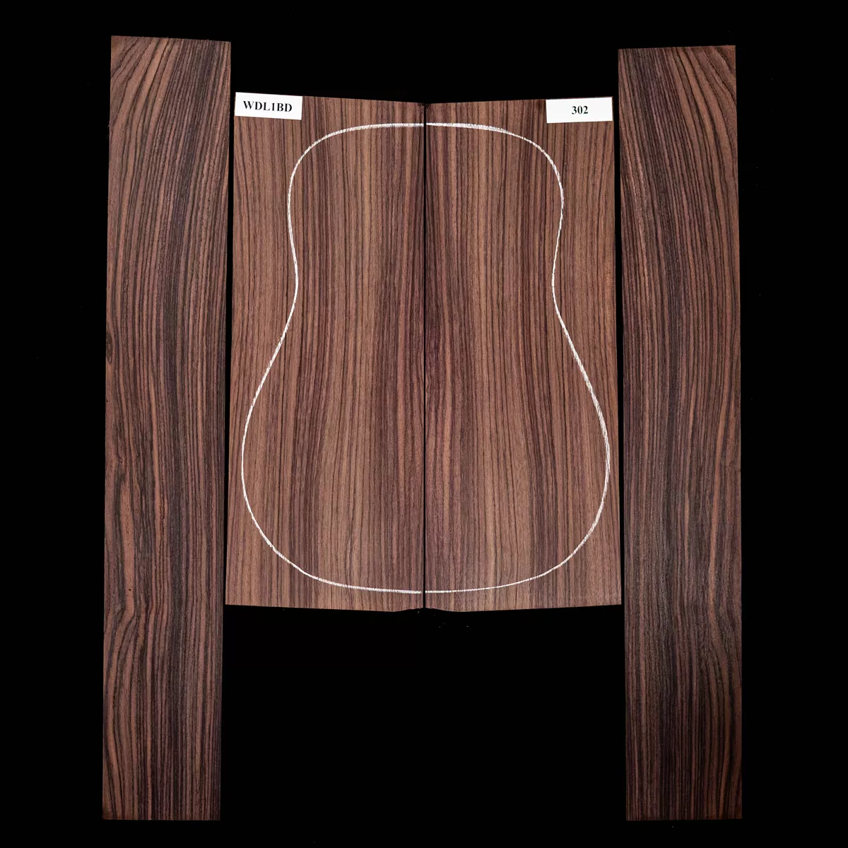 Set mit Boden + Zargen aus Ostindischem Palisander – 302 Set mit Boden + Zargen aus Ostindischem Palisander – 302