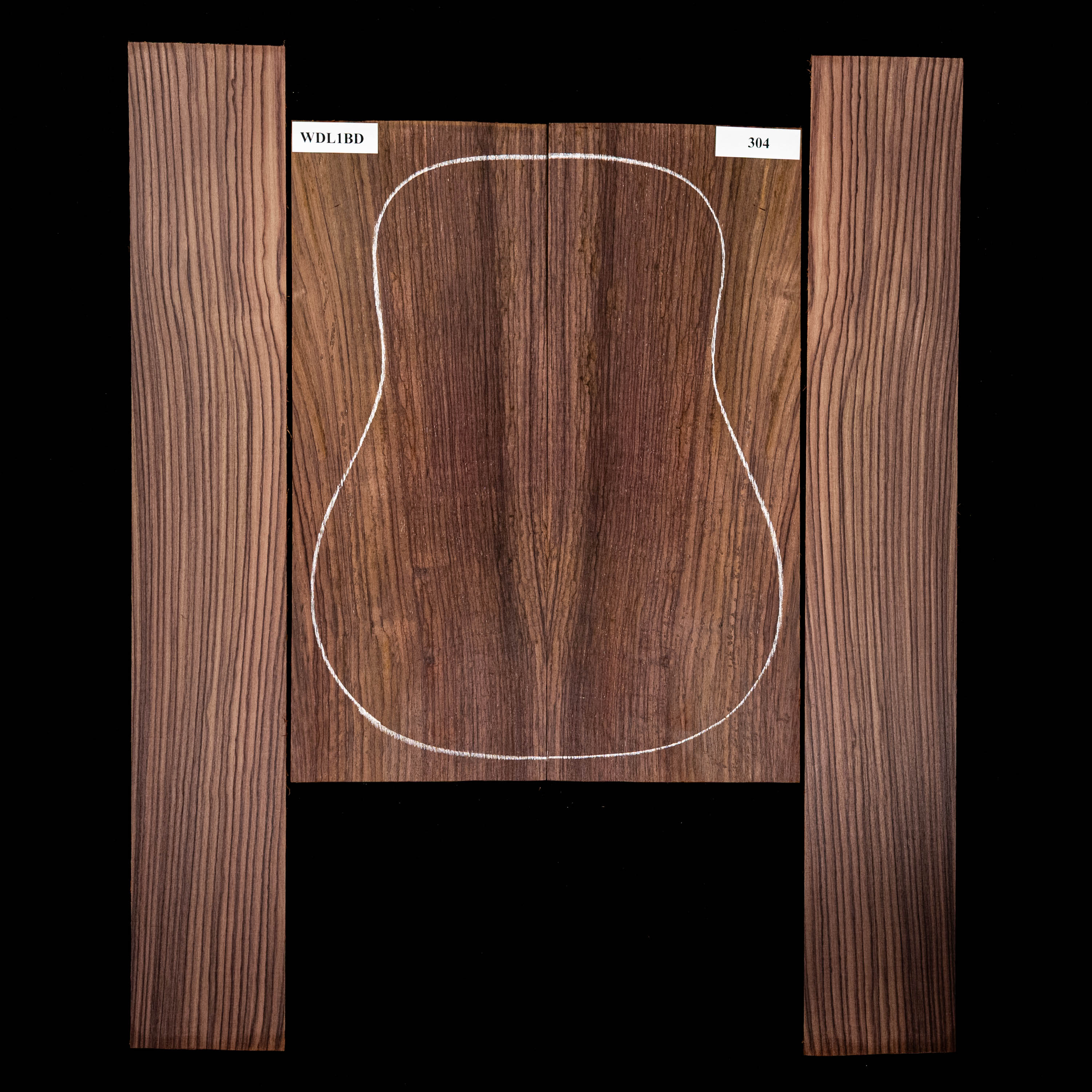 Set mit Boden + Zargen aus Ostindischem Palisander – 304 Set mit Boden + Zargen aus Ostindischem Palisander – 304