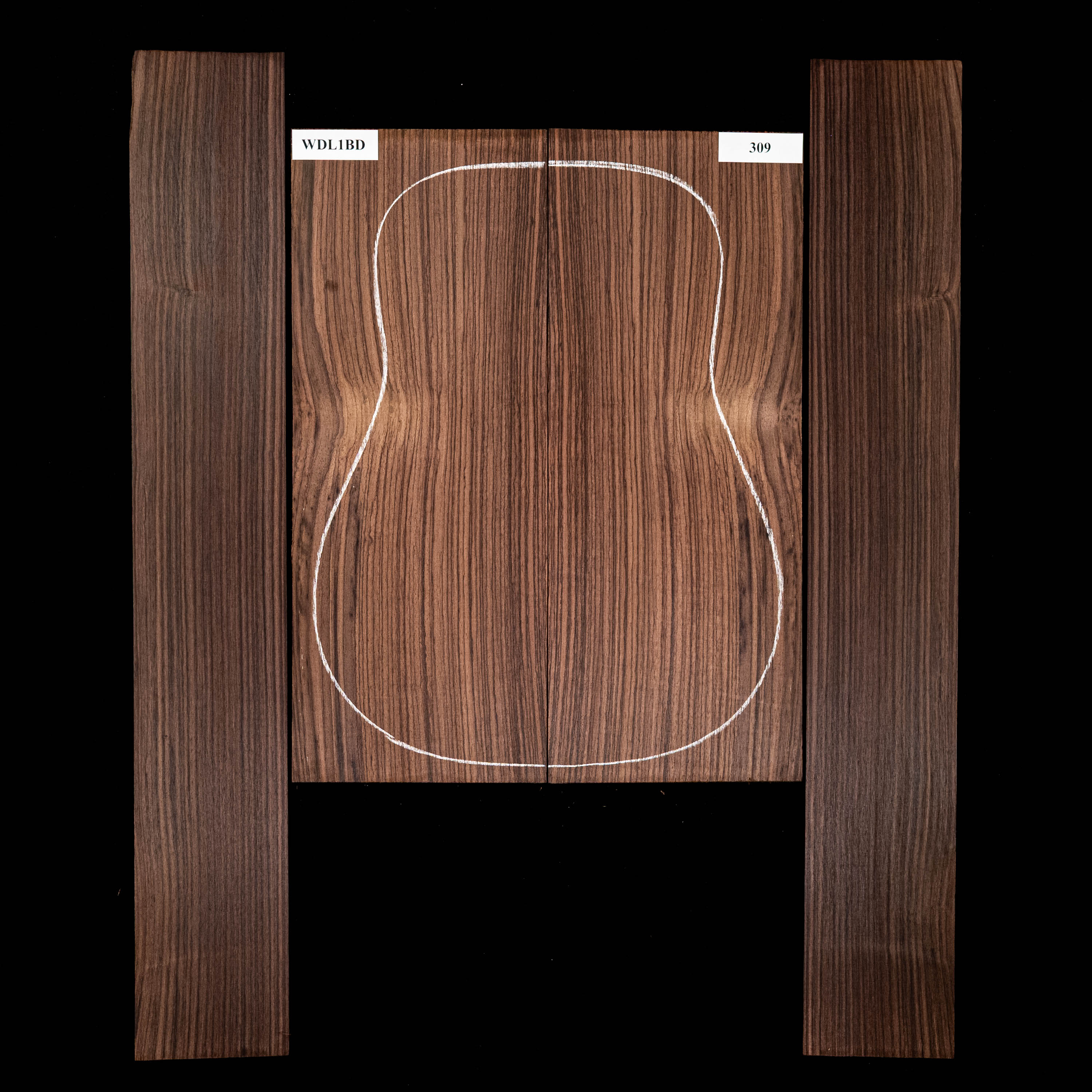 Set mit Boden + Zargen aus Ostindischem Palisander – 309 Set mit Boden + Zargen aus Ostindischem Palisander – 309