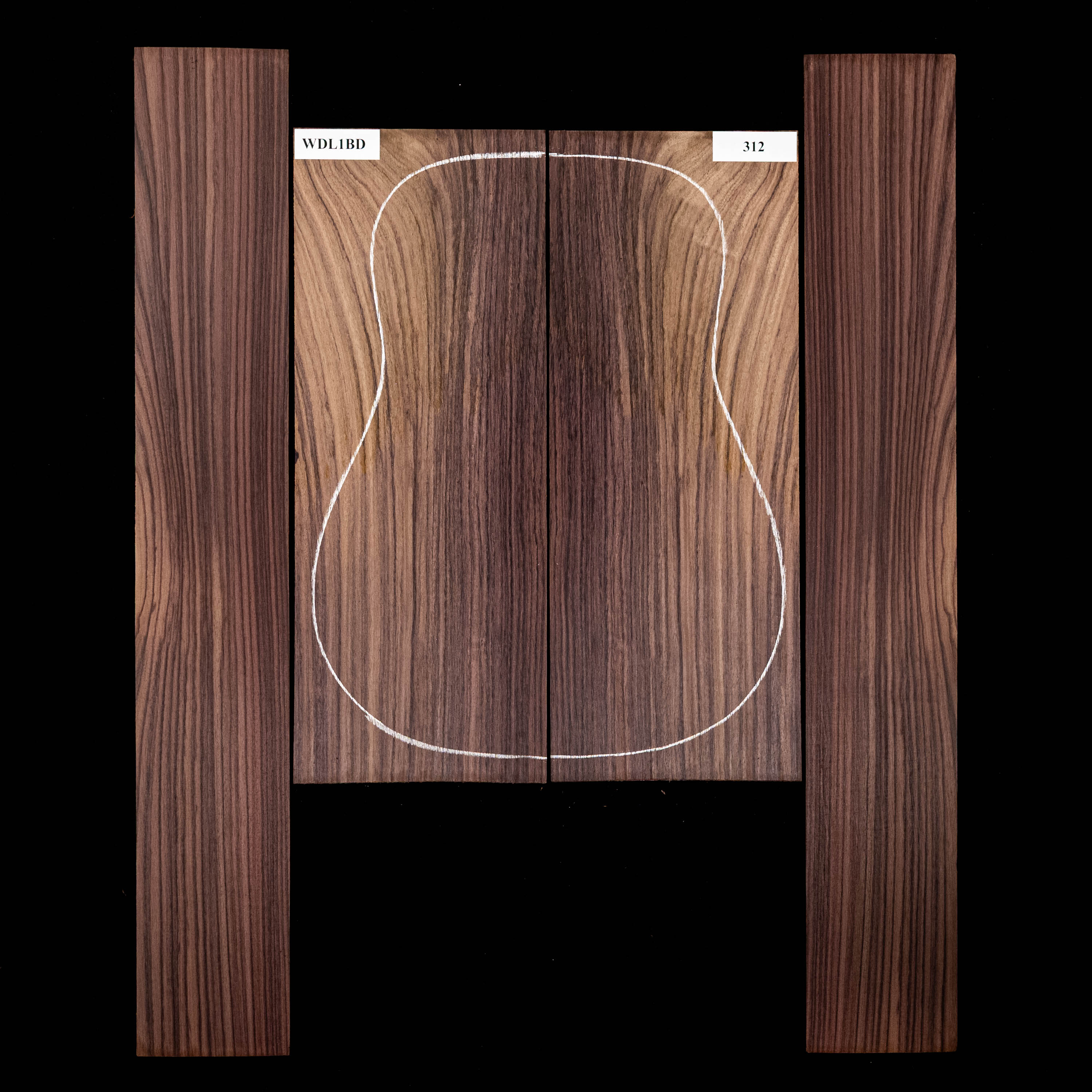 Set mit Boden + Zargen aus Ostindischem Palisander – 312 Set mit Boden + Zargen aus Ostindischem Palisander – 312