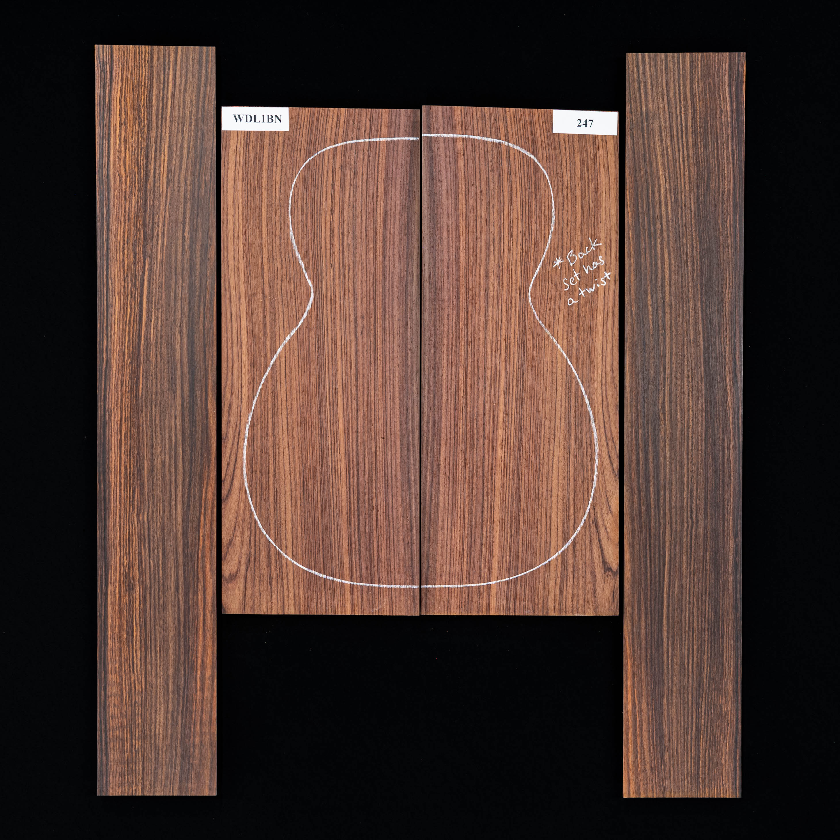 Set mit Boden + Zargen aus Ostindischem Palisander – 247 Set mit Boden + Zargen aus Ostindischem Palisander – 247