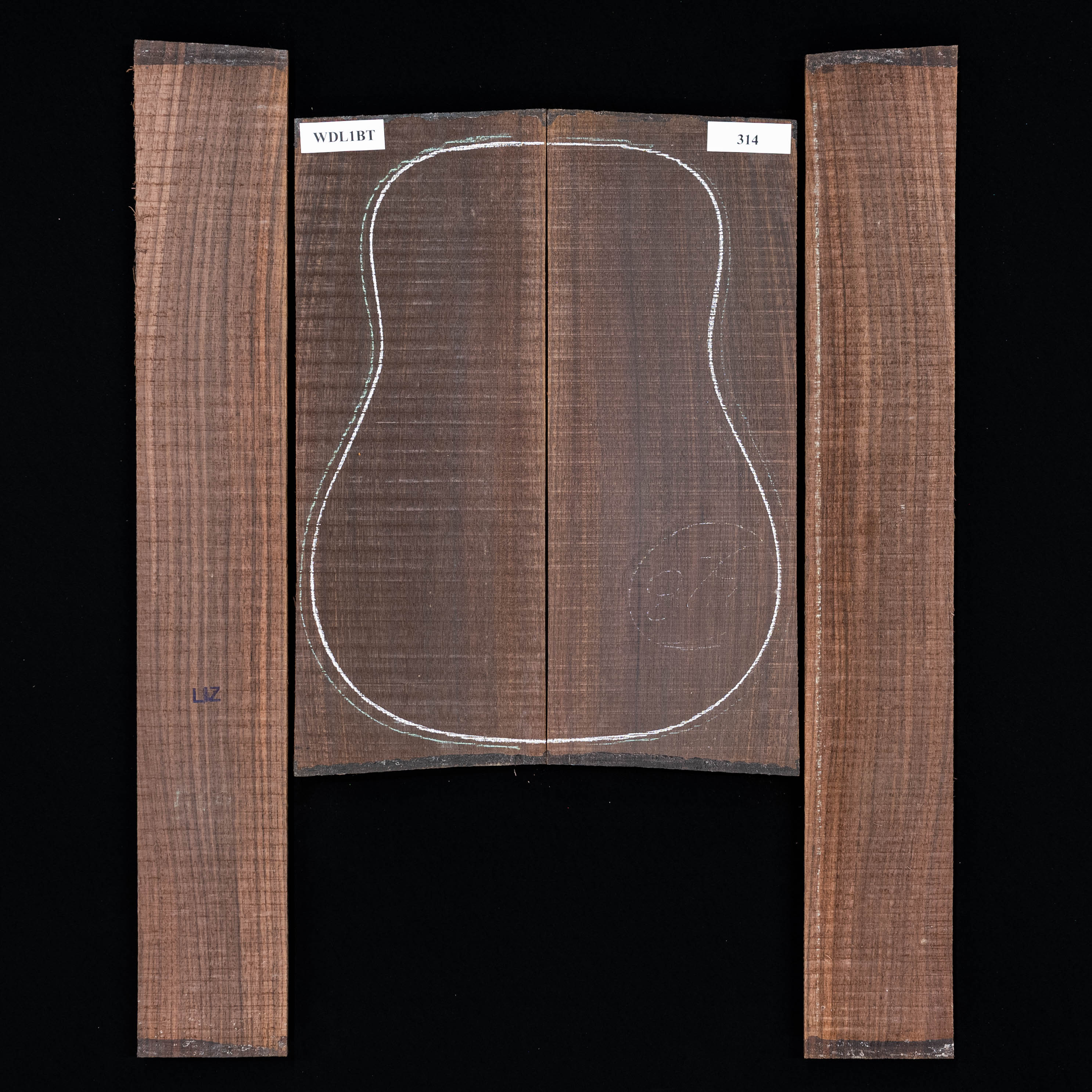 Set mit Boden + Zargen aus Ostindischem Palisander – 314 Set mit Boden + Zargen aus Ostindischem Palisander – 314