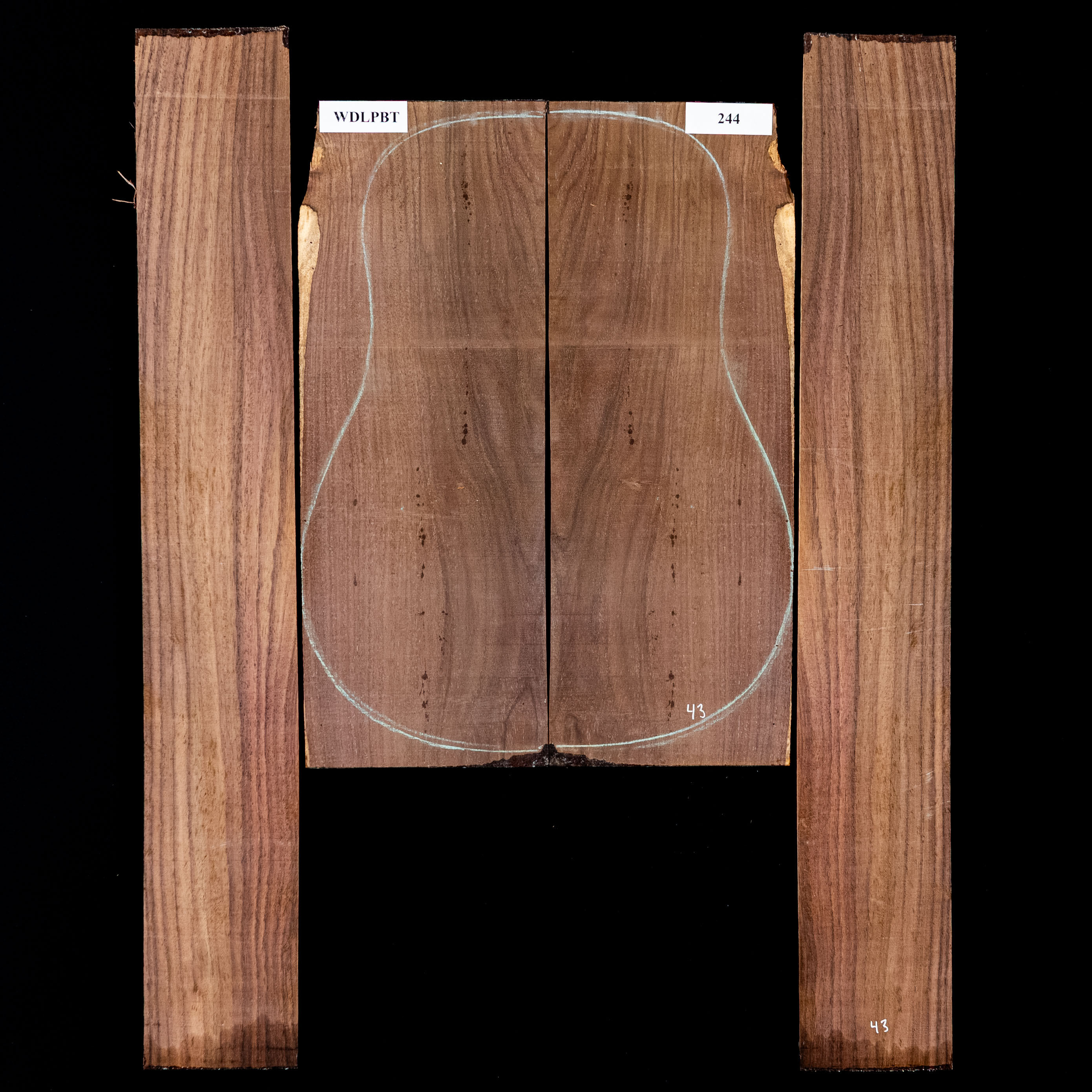 Set mit Boden + Zargen aus Ostindischem Palisander, Wild Grain – 244