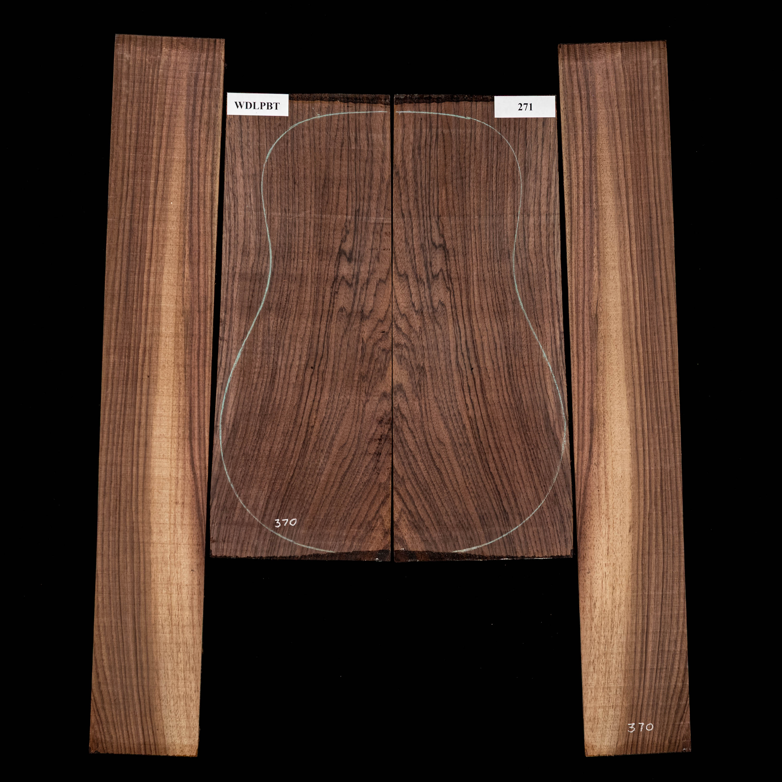 Set mit Boden + Zargen aus Ostindischem Palisander, Wild Grain – 271 Set mit Boden + Zargen aus Ostindischem Palisander, Wild Grain – 271