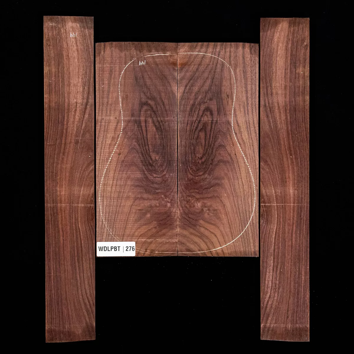 Set mit Boden + Zargen aus Ostindischem Palisander, Wild Grain – 276 Set mit Boden + Zargen aus Ostindischem Palisander, Wild Grain – 276