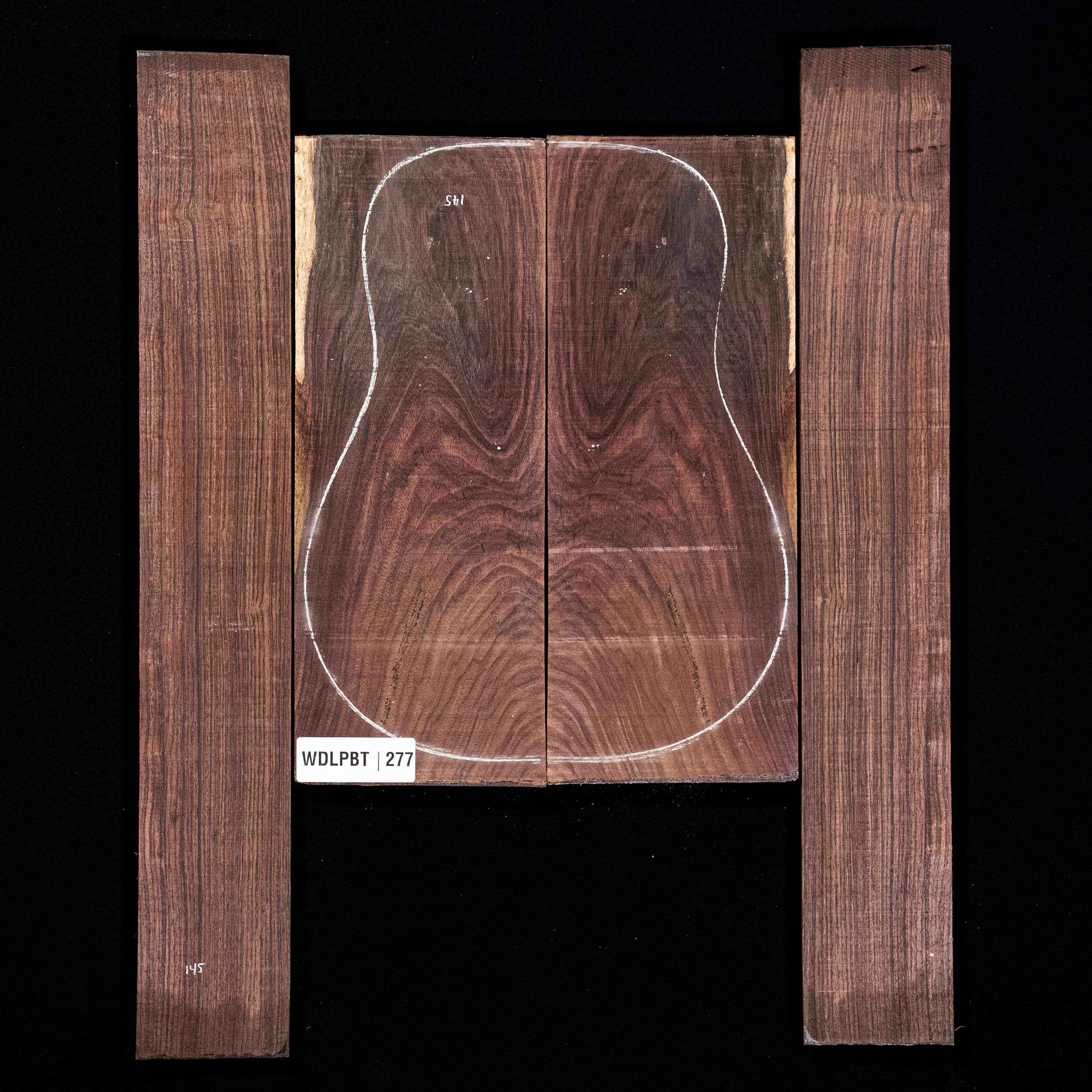 Set mit Boden + Zargen aus Ostindischem Palisander, Wild Grain – 277