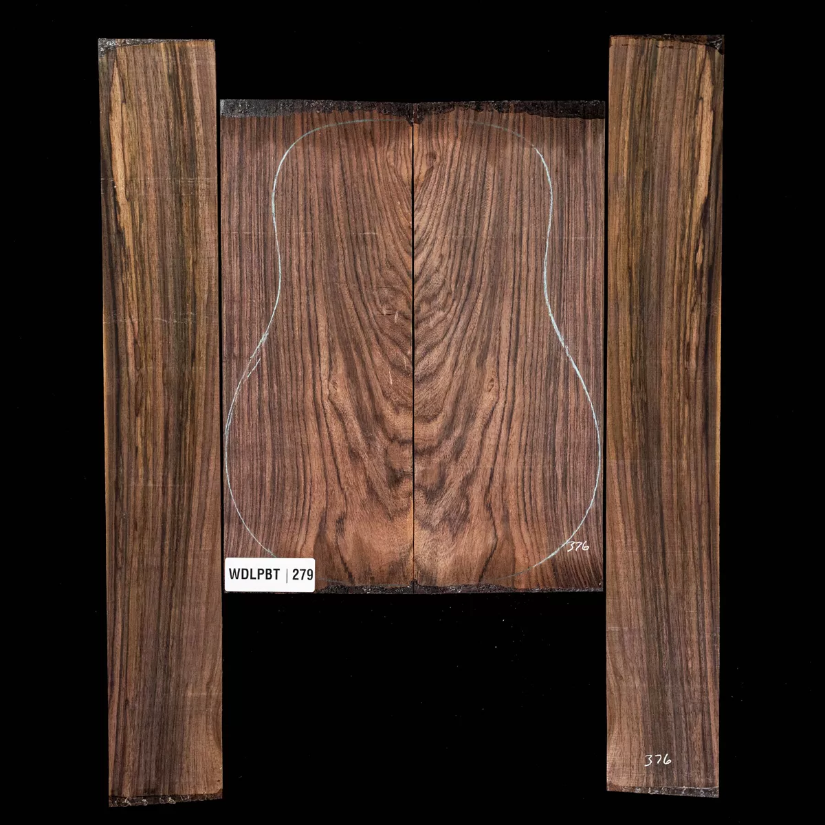 Set mit Boden + Zargen aus Ostindischem Palisander, Wild Grain – 279 Set mit Boden + Zargen aus Ostindischem Palisander, Wild Grain – 279