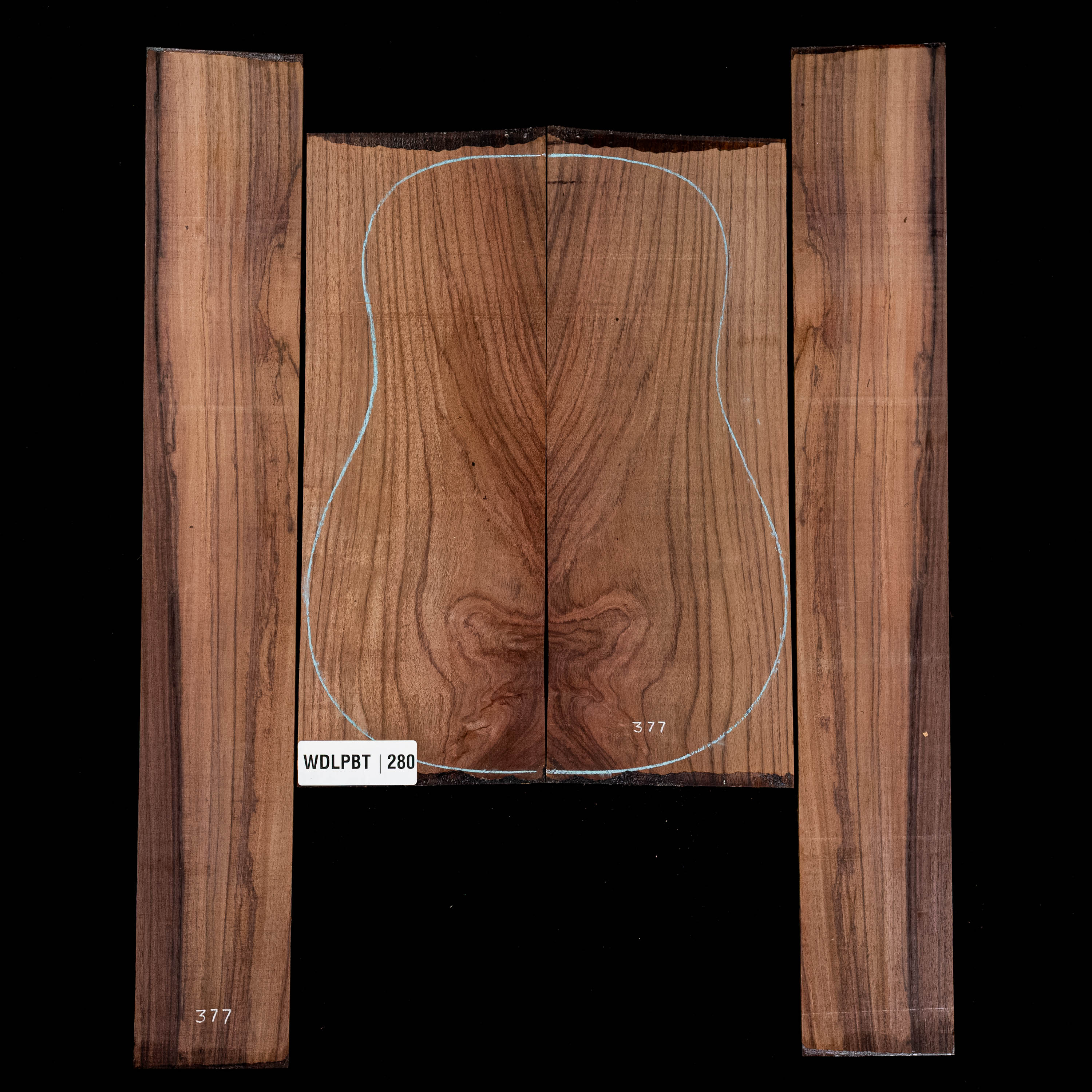 Set mit Boden + Zargen aus Ostindischem Palisander, Wild Grain – 280