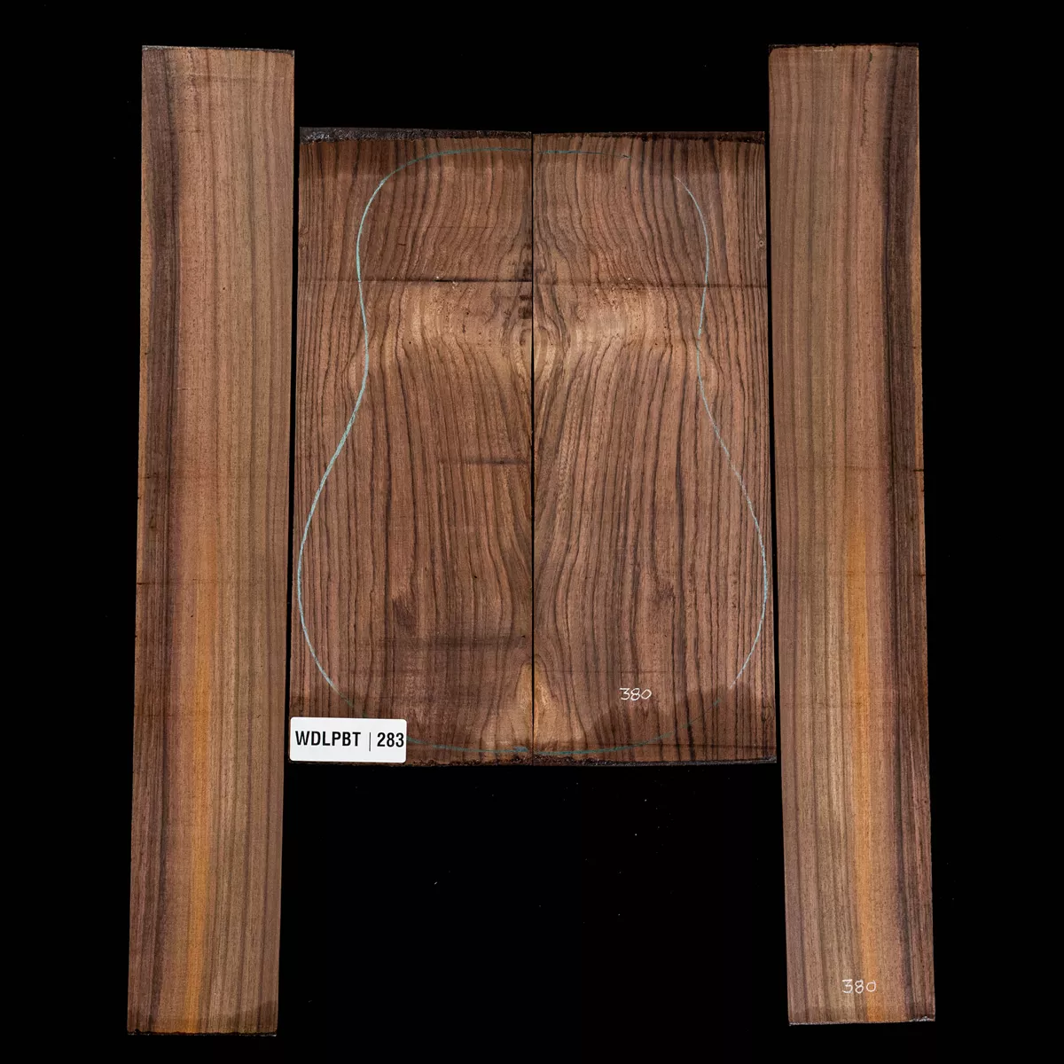 Set mit Boden + Zargen aus Ostindischem Palisander, Wild Grain – 283 Set mit Boden + Zargen aus Ostindischem Palisander, Wild Grain – 283