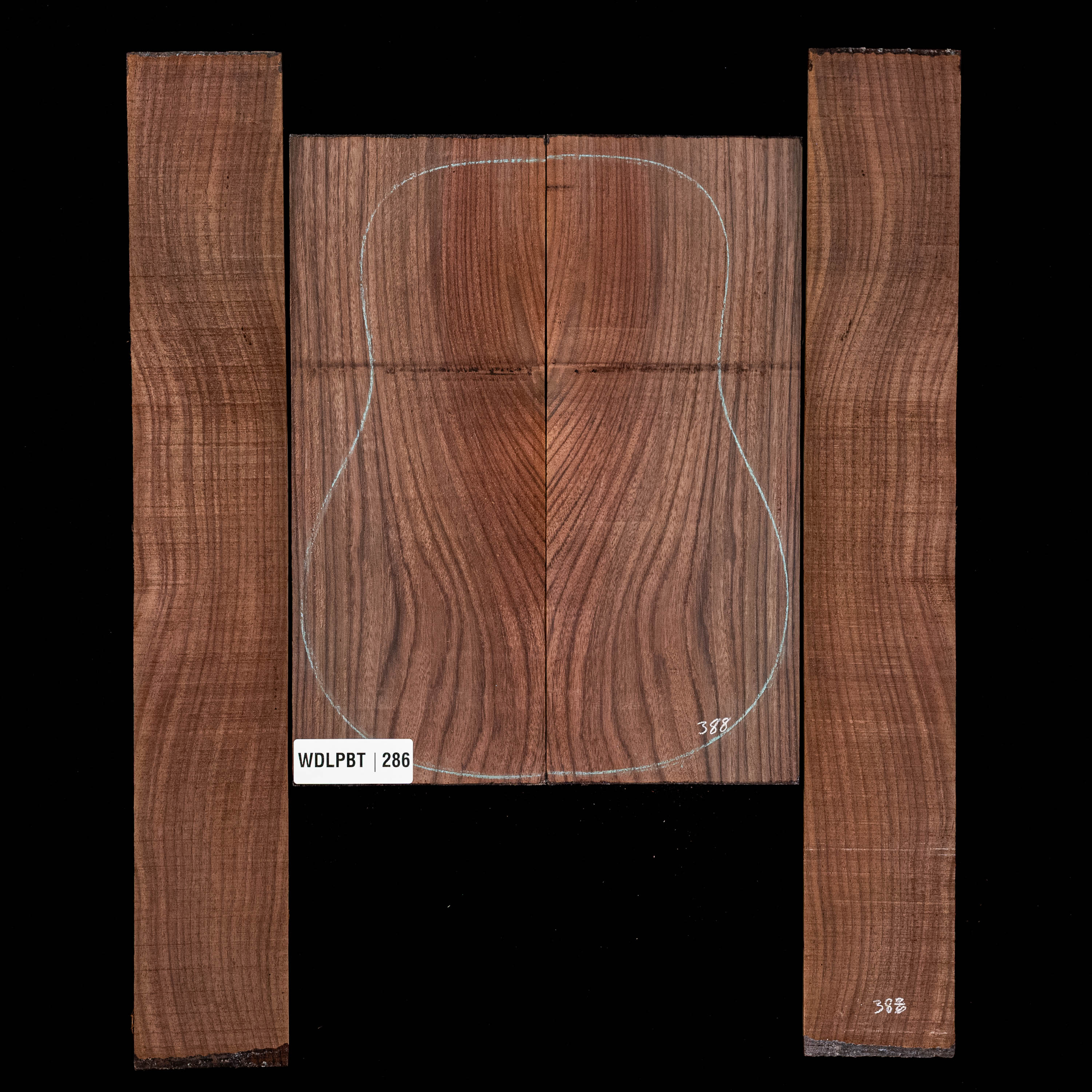 Set mit Boden + Zargen aus Ostindischem Palisander, Wild Grain – 286