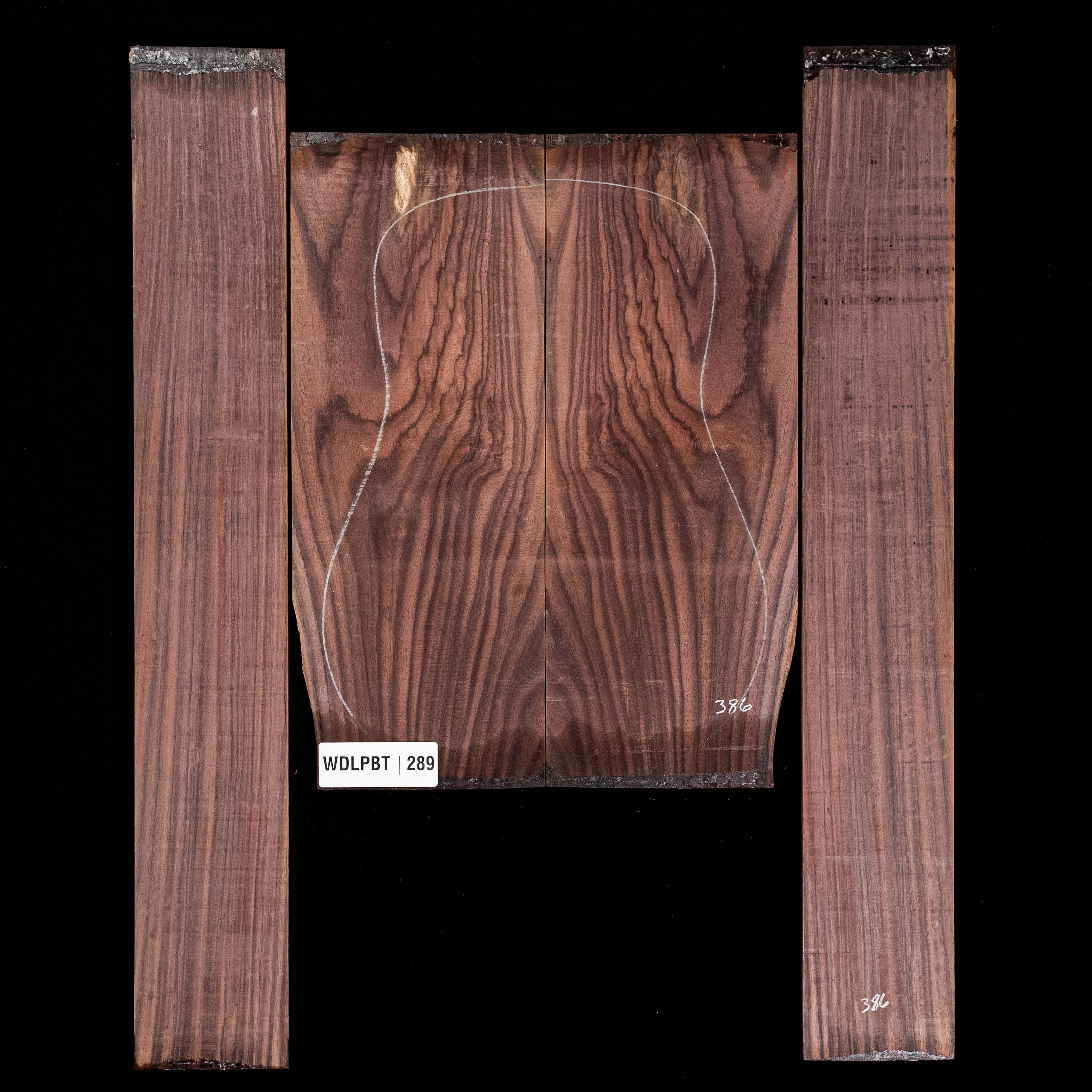 Set mit Boden + Zargen aus Ostindischem Palisander, Wild Grain – 289