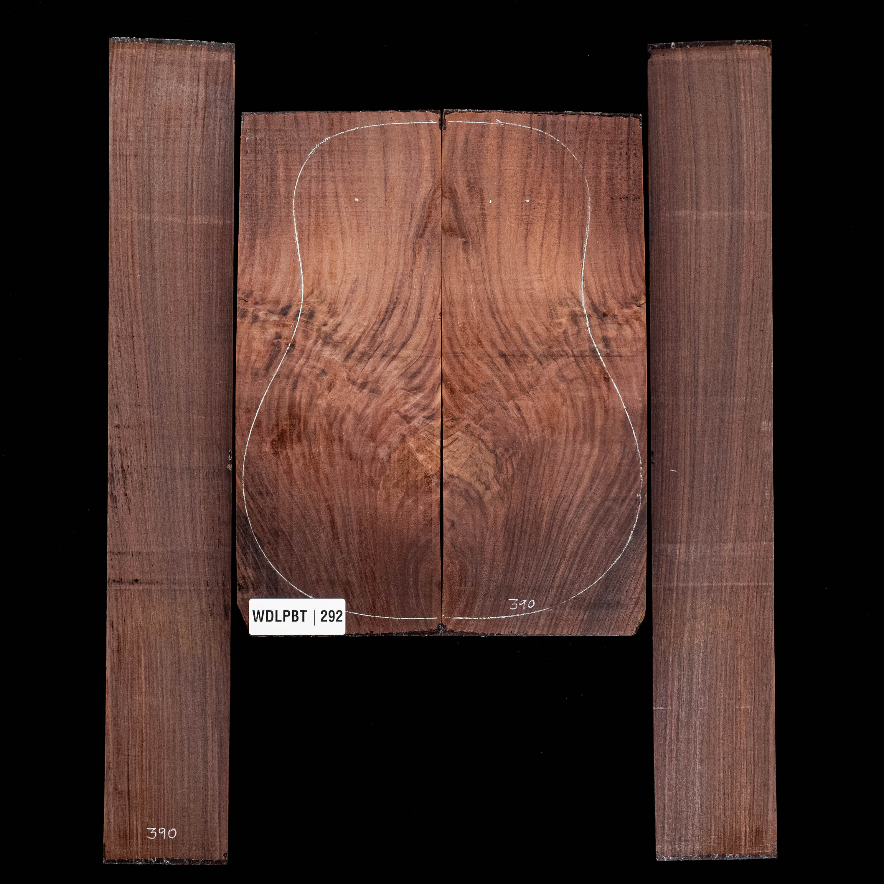 Set mit Boden + Zargen aus Ostindischem Palisander, Wild Grain – 292