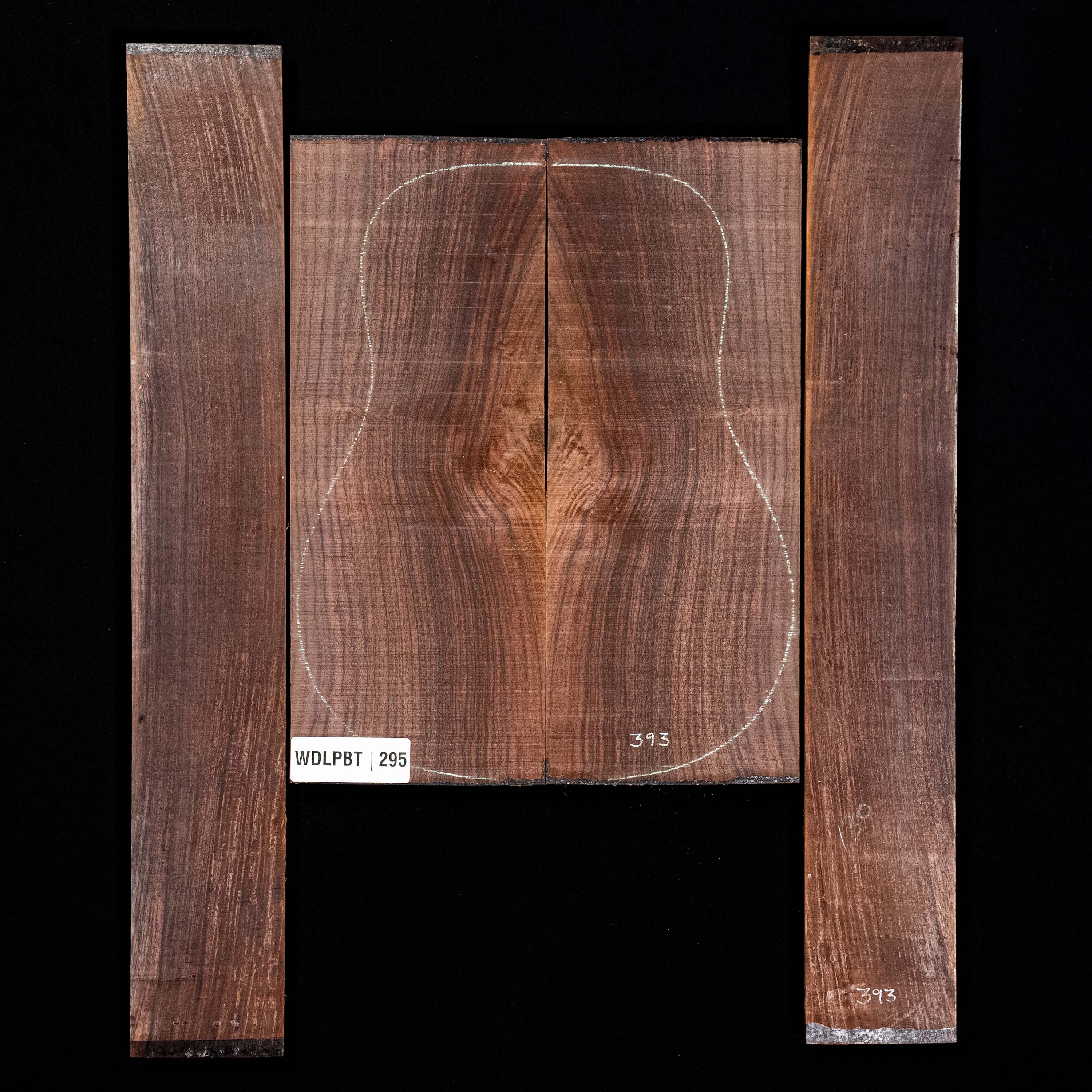 Set mit Boden + Zargen aus Ostindischem Palisander, Wild Grain – 295